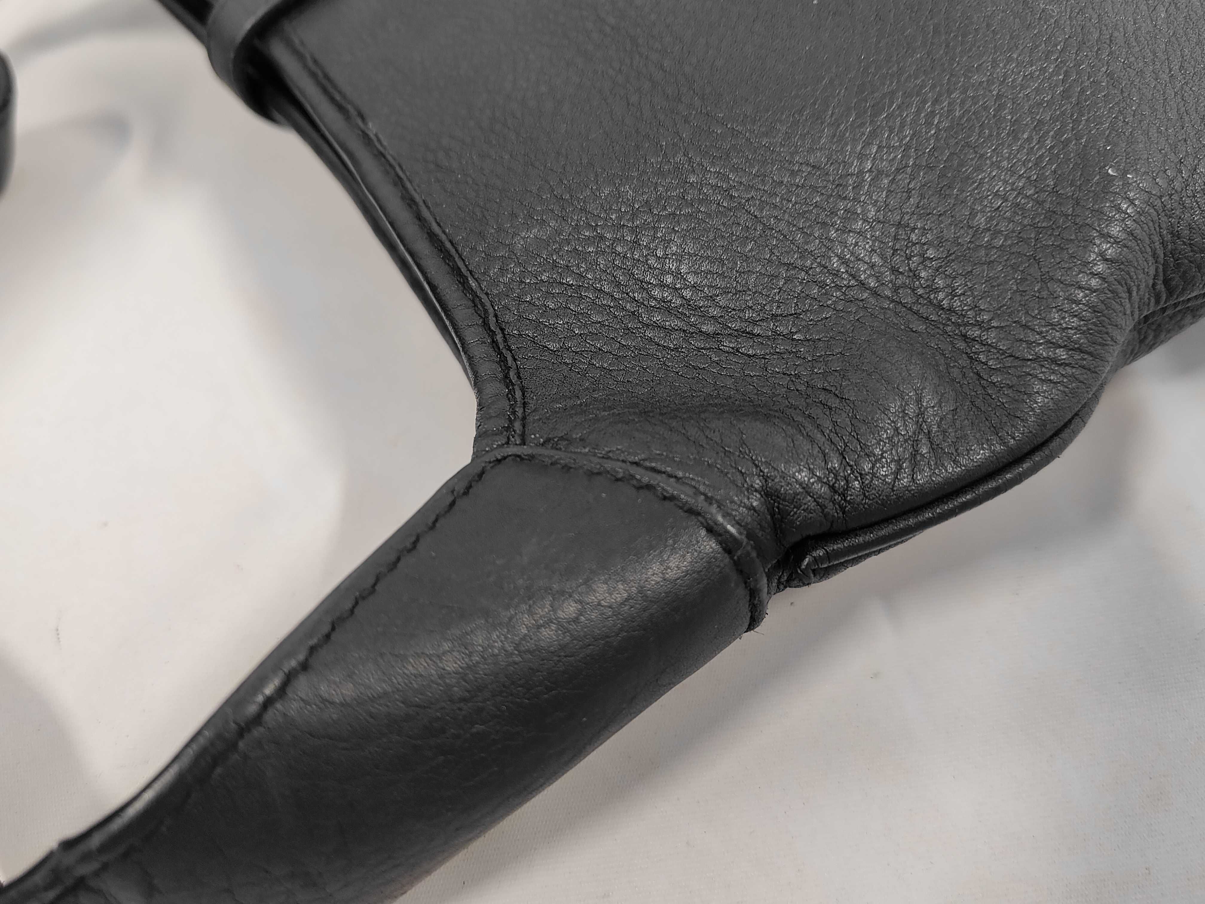 Black Leather Jackie Shoulder Bag — view 6