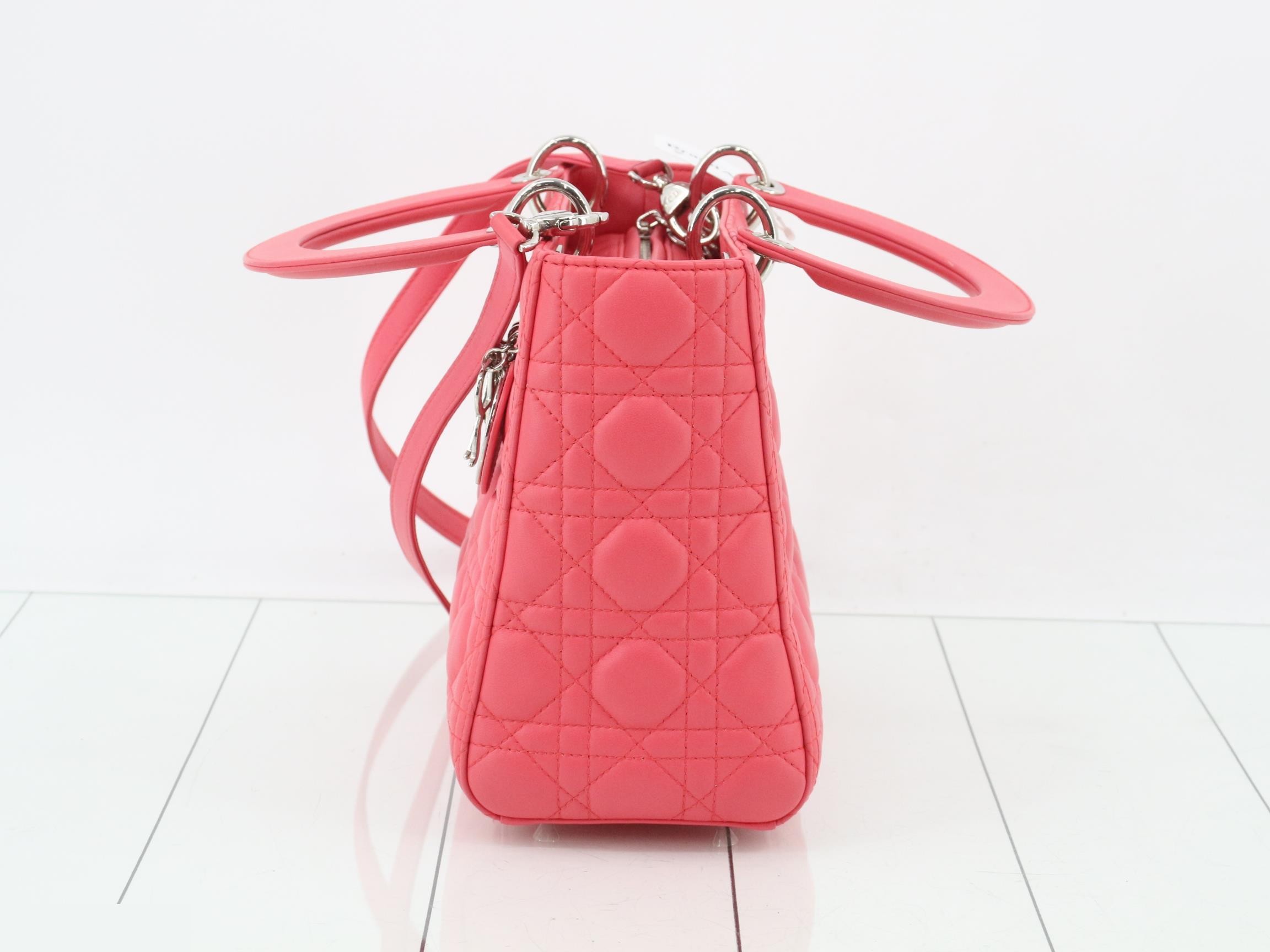 Lady Dior Cannage Lamb 2-Way Shoulder/Handbag — view 3