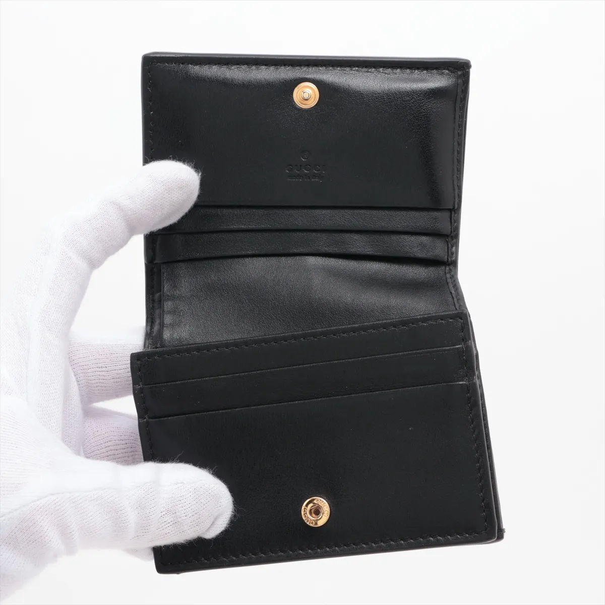 GG Matelasse 723786 Leather Compact Wallet Black — view 3