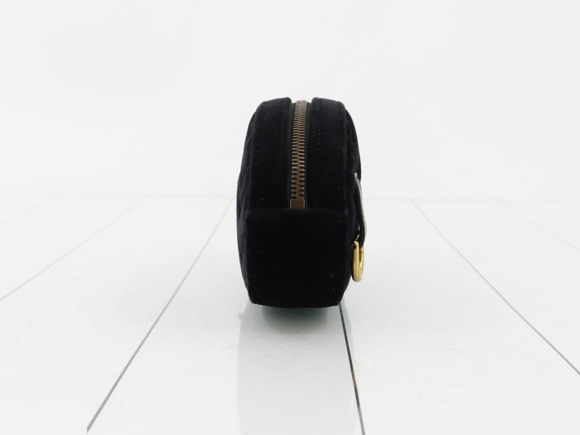 GG Marmont Quilted Velour Black Belt Bag (Waist Bag) — view 3