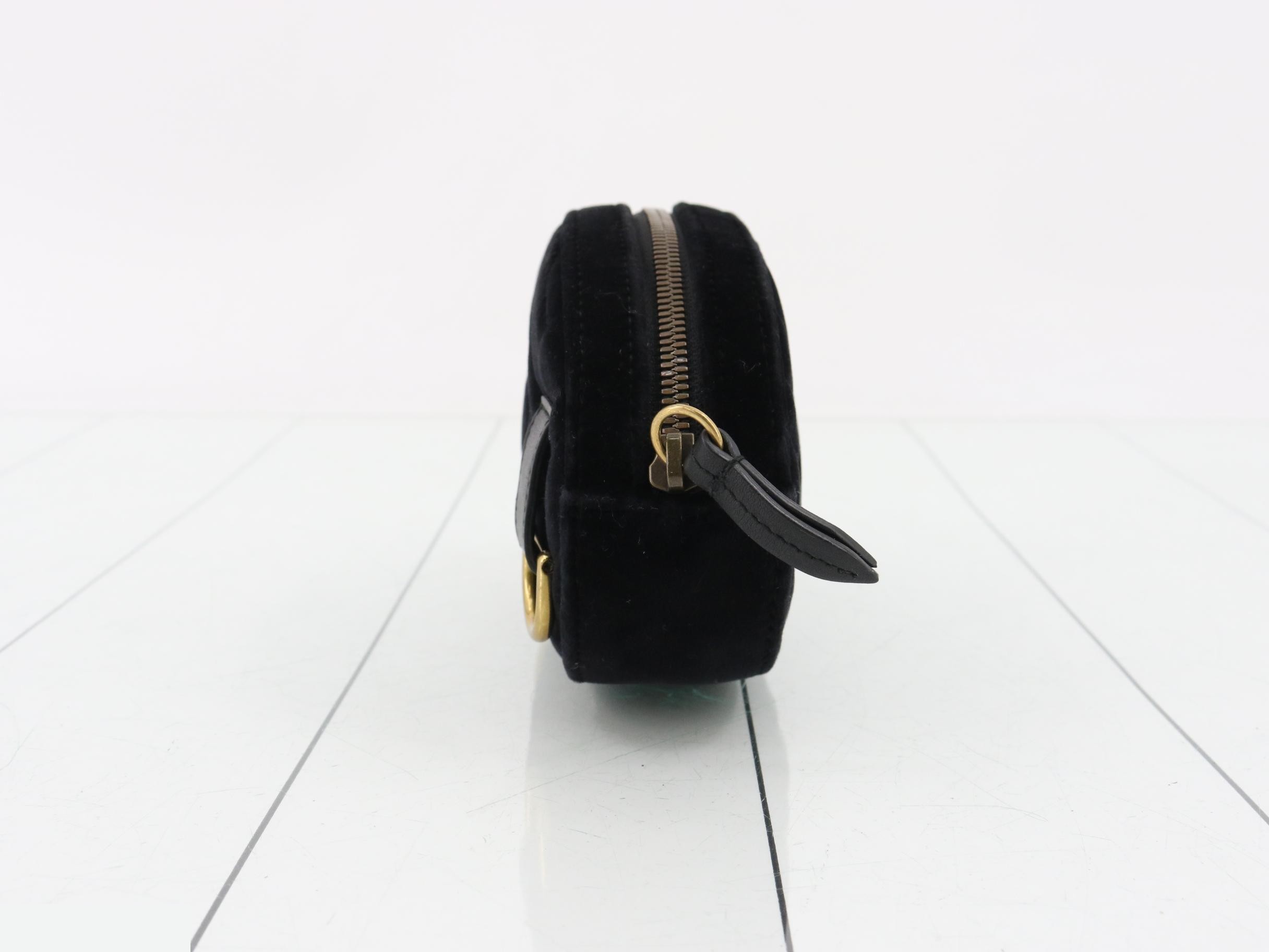 GG Marmont Quilted Velour Black Belt Bag (Waist Bag) — view 4