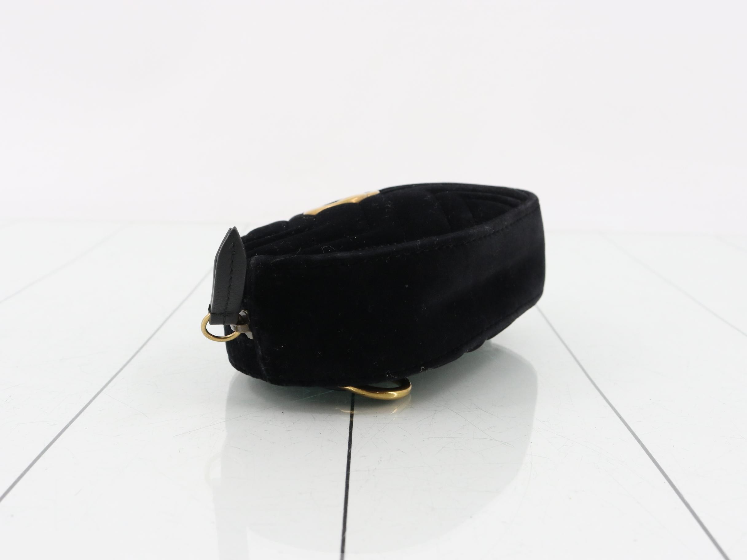 GG Marmont Quilted Velour Black Belt Bag (Waist Bag) — view 5