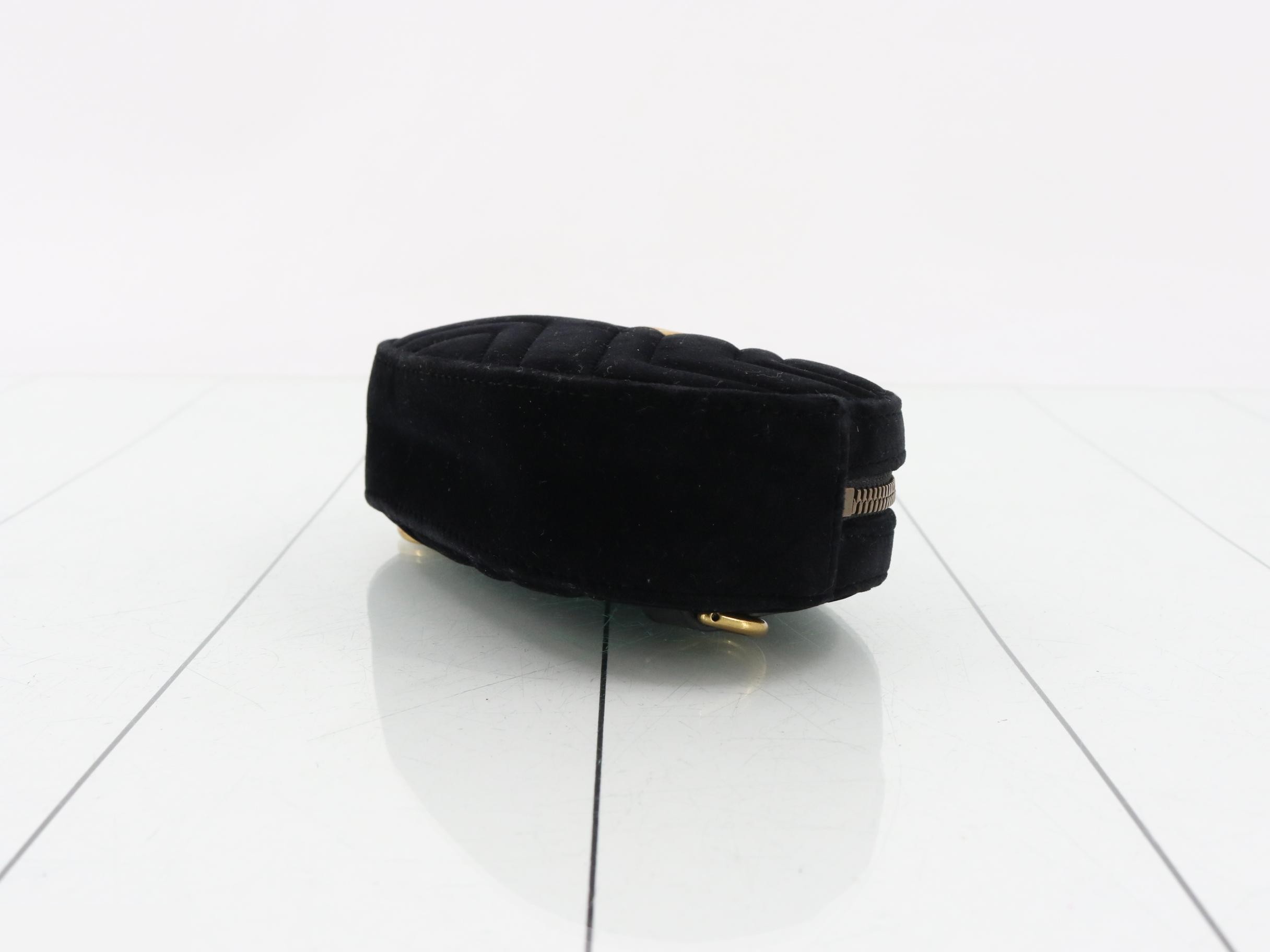 GG Marmont Quilted Velour Black Belt Bag (Waist Bag) — view 6