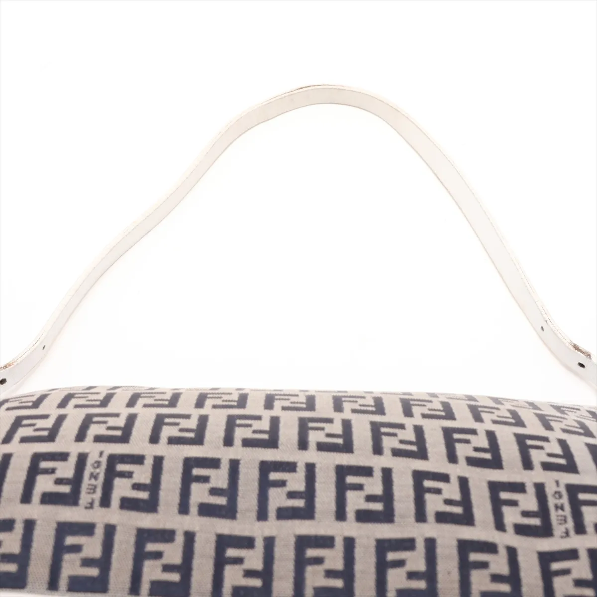 Zucchino Canvas x Leather Shoulder Bag, Navy — view 6