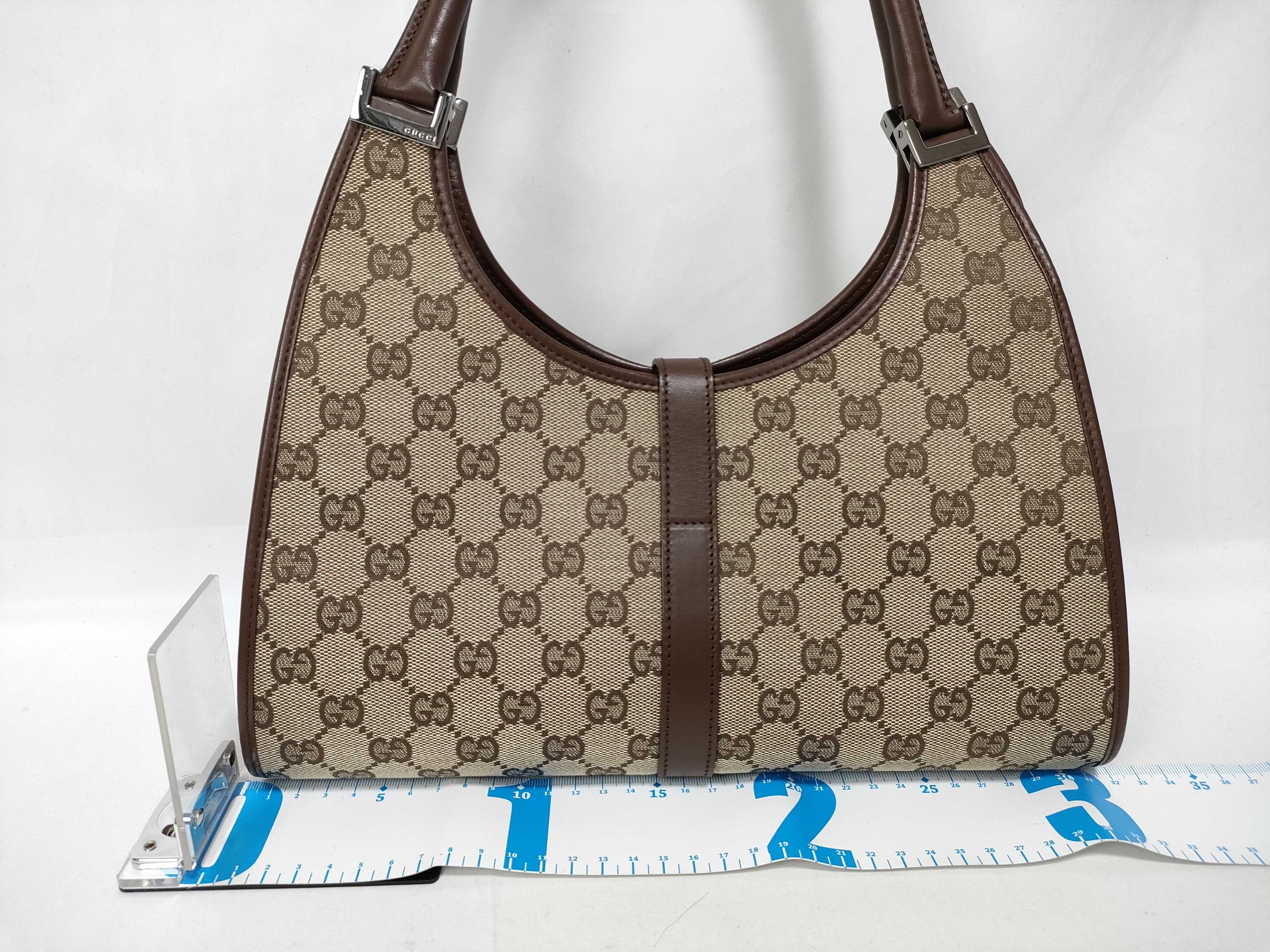 Jackie Gucci GG Canvas Jackie Canvas x Leather Shoulder Bag 01719 Shoulder Bag — view 2