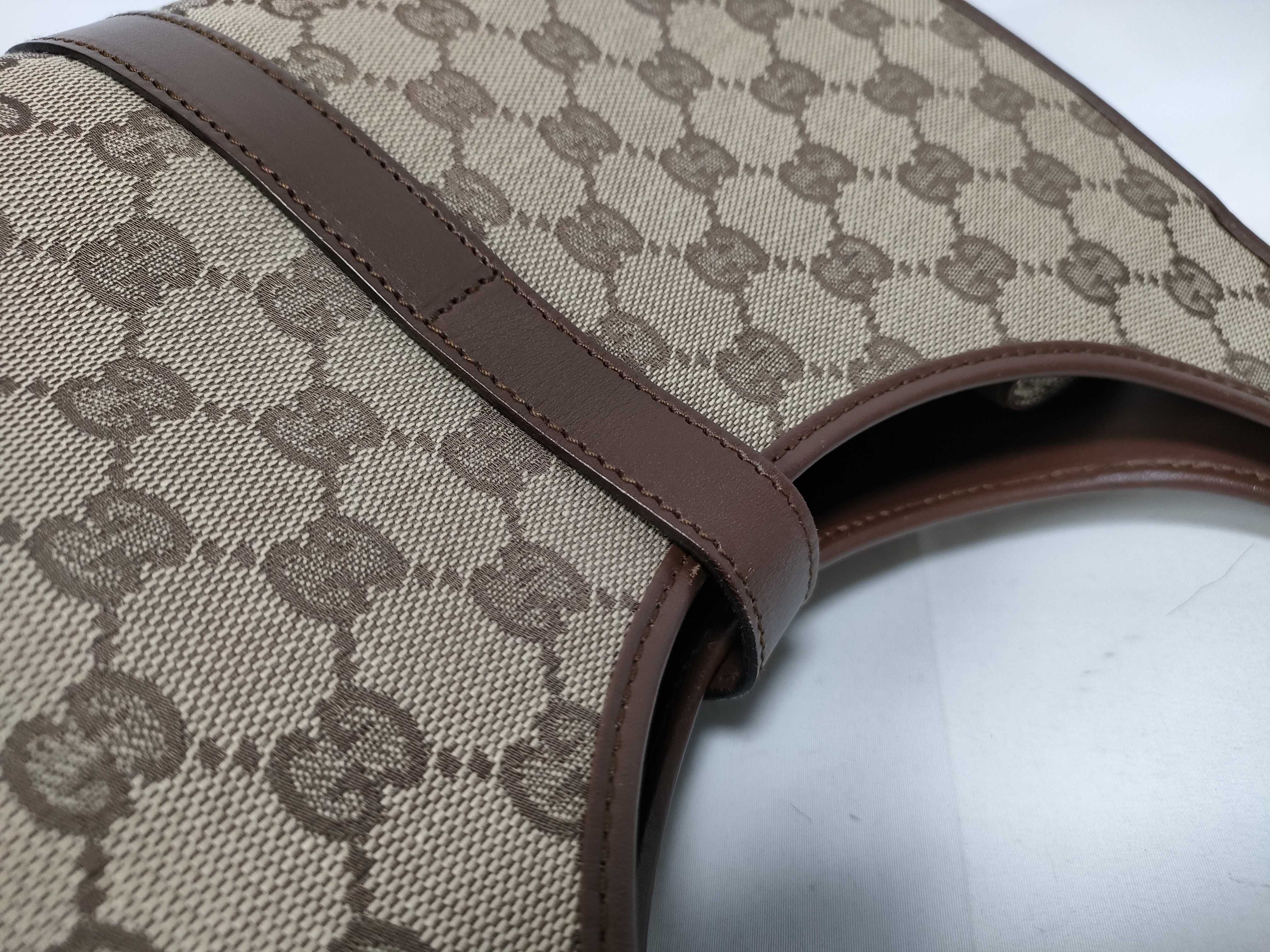 Jackie Gucci GG Canvas Jackie Canvas x Leather Shoulder Bag 01719 Shoulder Bag — view 11