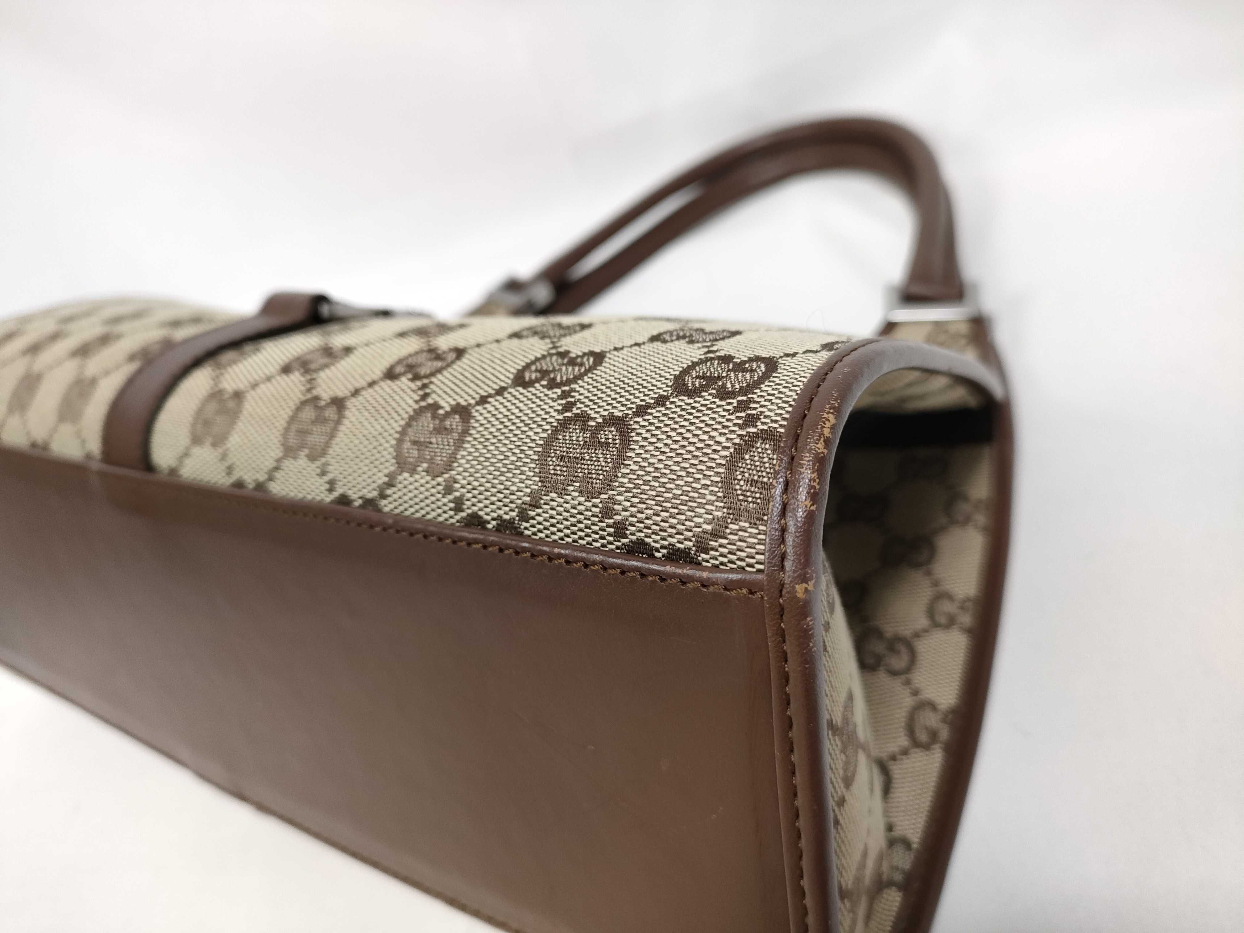 Jackie Gucci GG Canvas Jackie Canvas x Leather Shoulder Bag 01719 Shoulder Bag — view 5