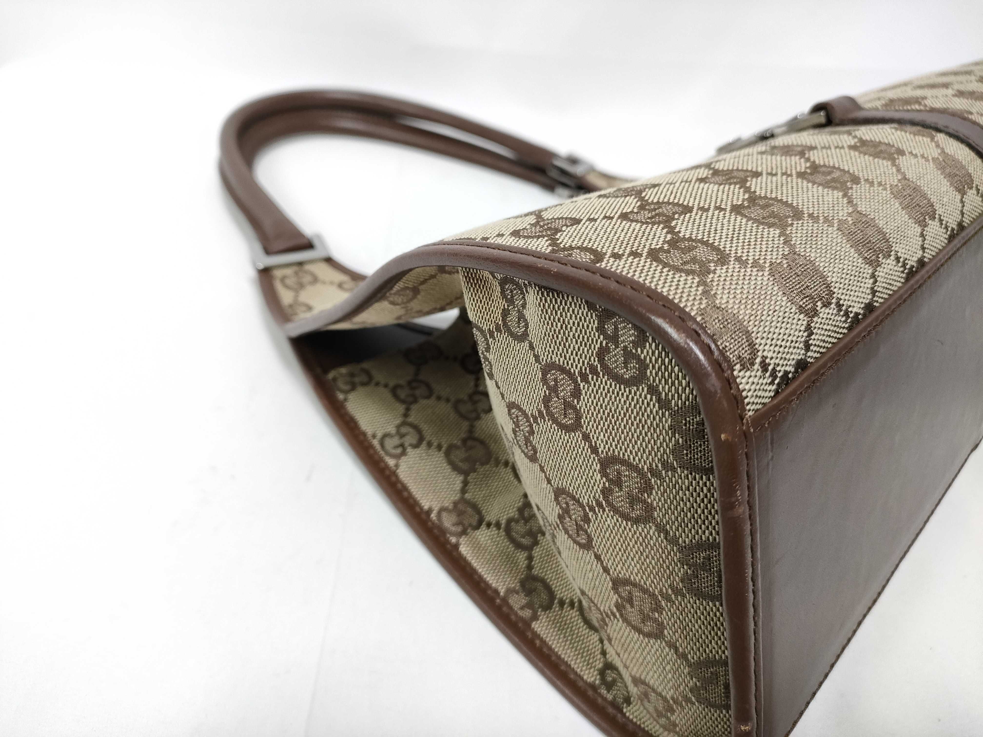 Jackie Gucci GG Canvas Jackie Canvas x Leather Shoulder Bag 01719 Shoulder Bag — view 6