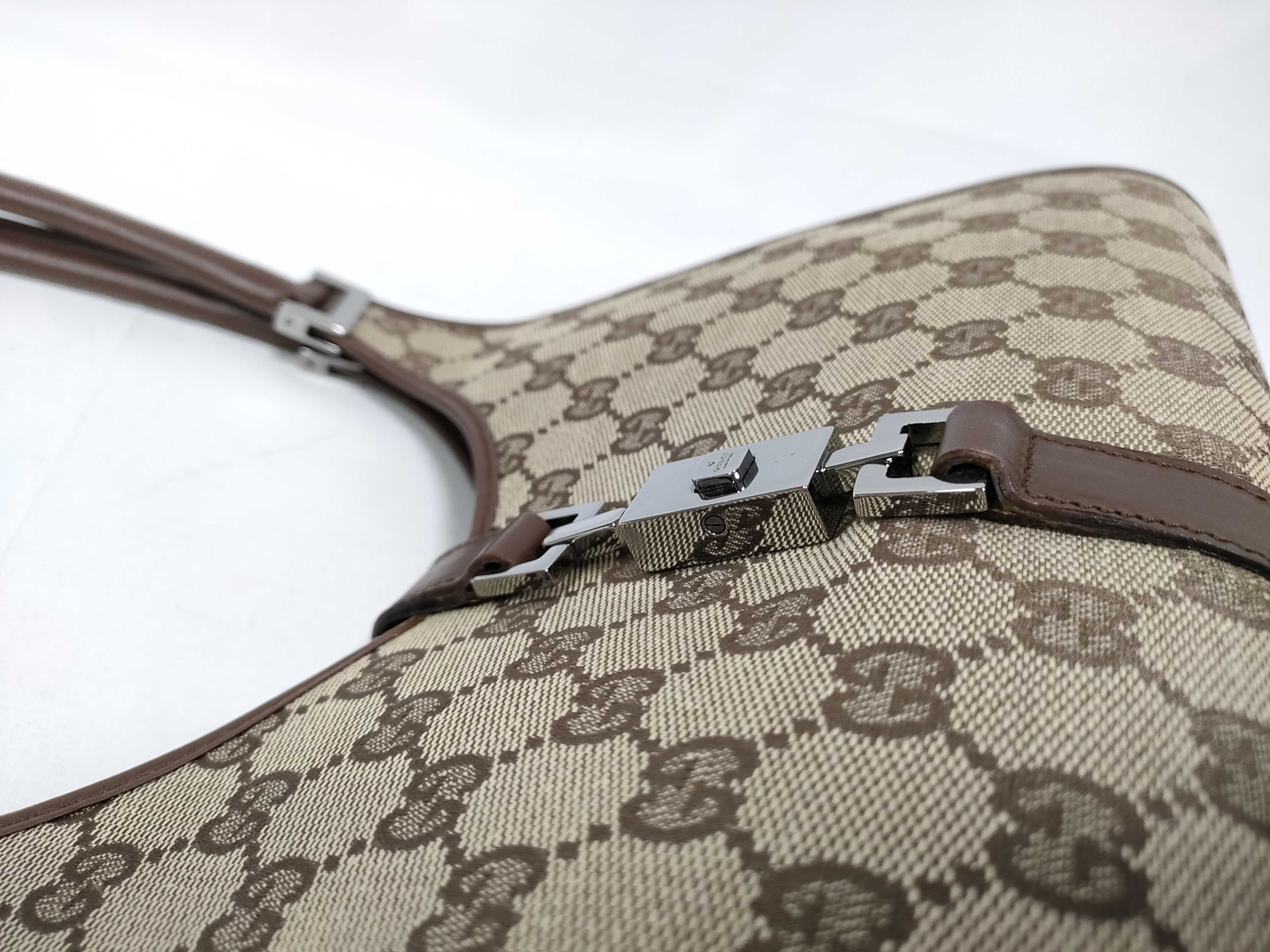 Jackie Gucci GG Canvas Jackie Canvas x Leather Shoulder Bag 01719 Shoulder Bag — view 7