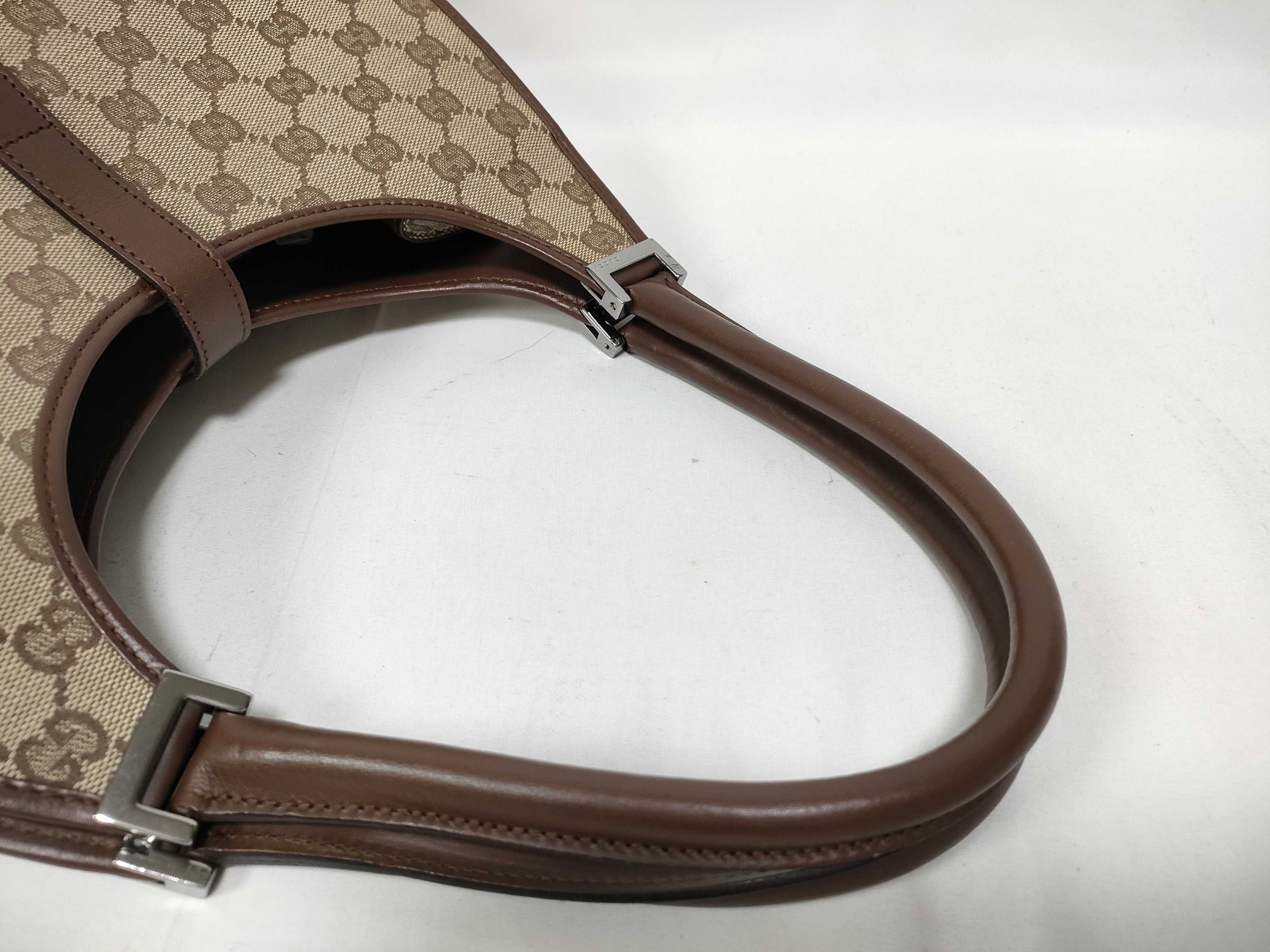 Jackie Gucci GG Canvas Jackie Canvas x Leather Shoulder Bag 01719 Shoulder Bag — view 9