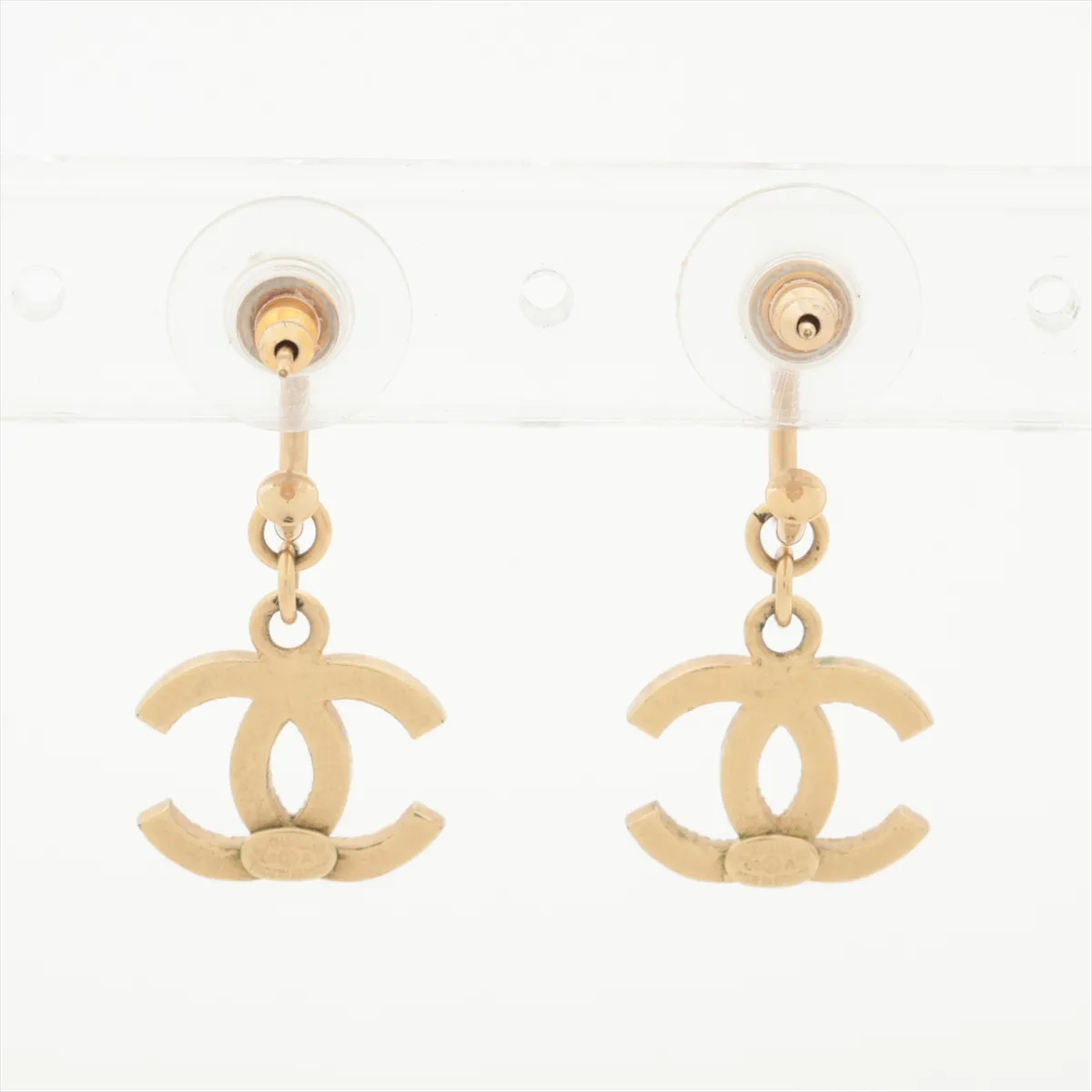 Coco Mark 09A Earrings (Pair) GP x Rhinestone Gold — view 3