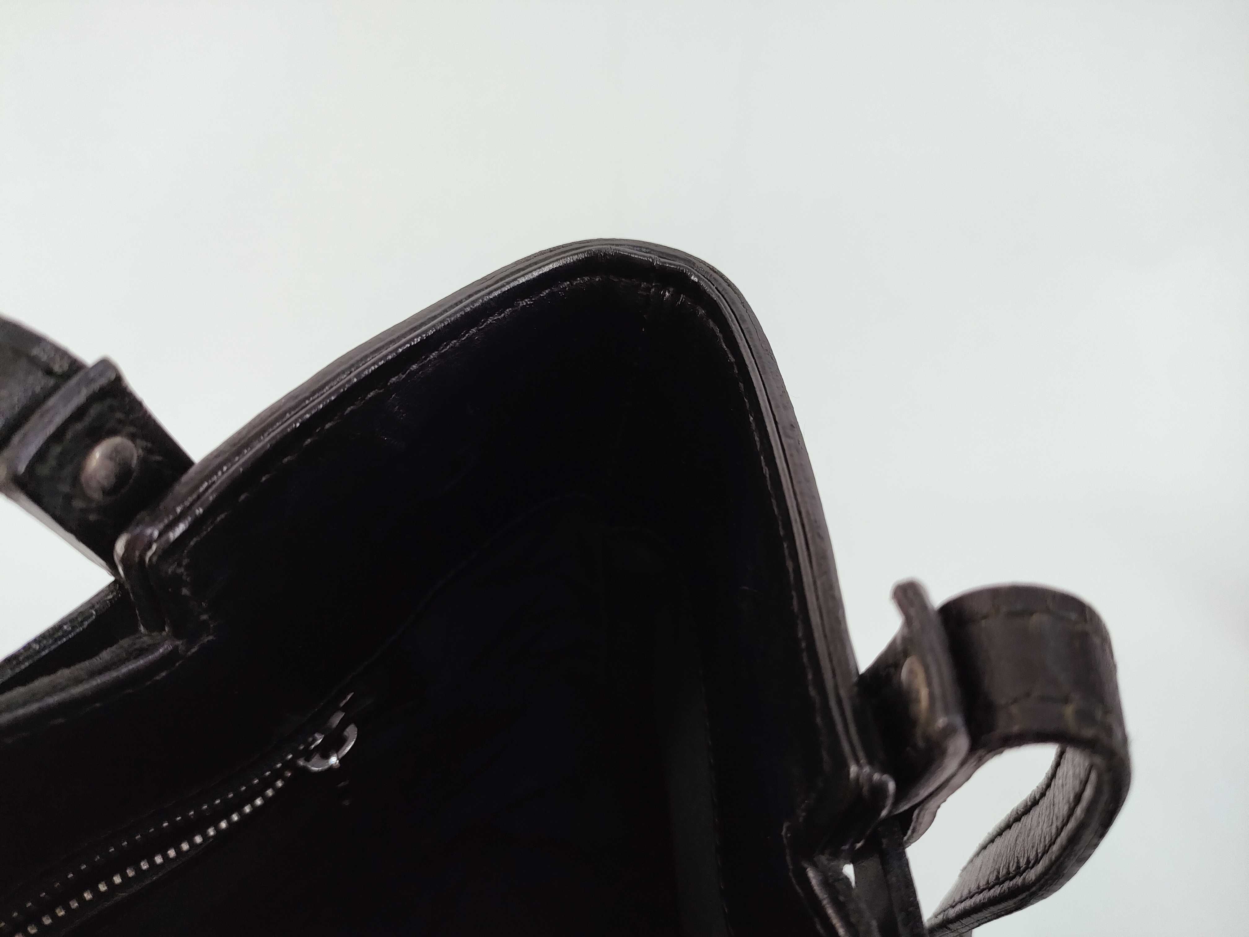 GG logo pattern canvas leather handbag — view 9