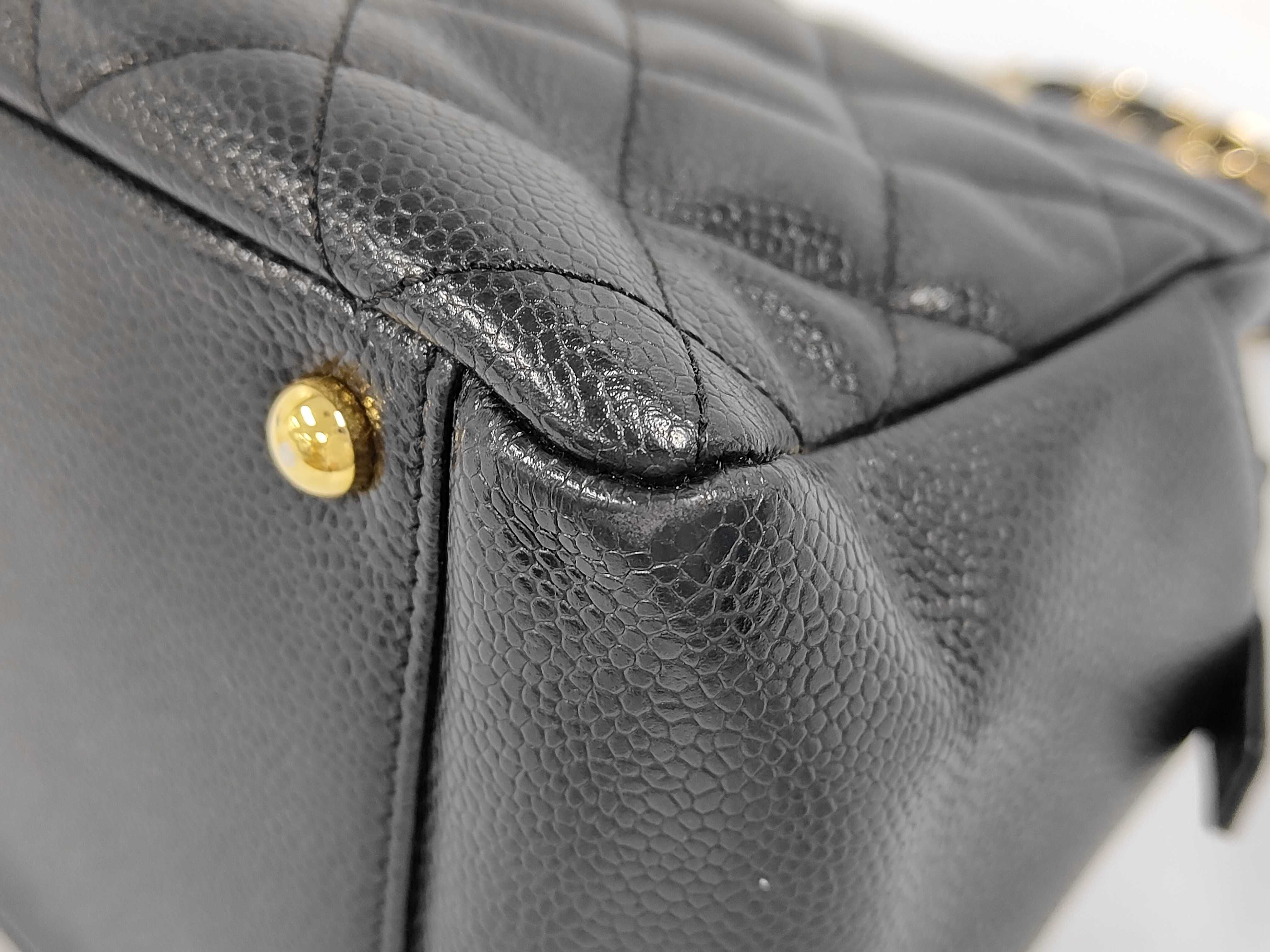 Matelassé Chain Shoulder Bag, Caviar Leather, Black Shoulder Bag — view 4