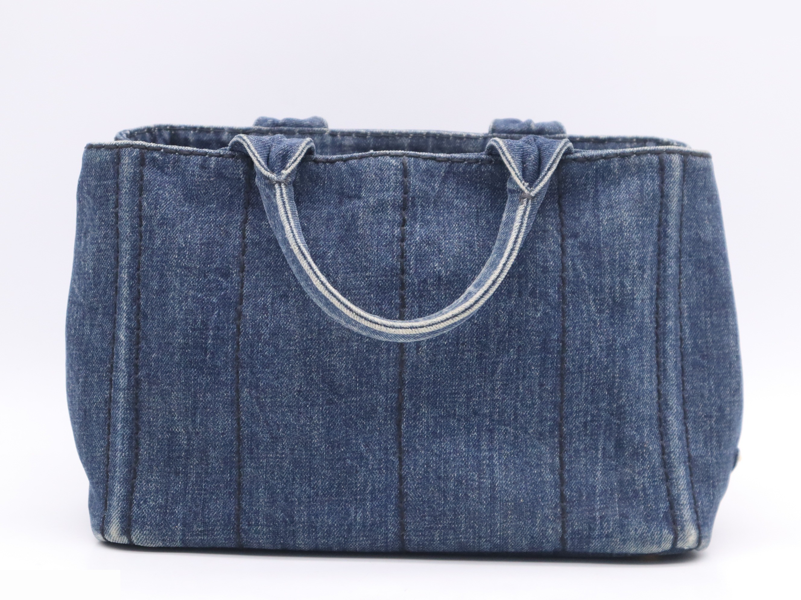 Denim Canapa Mini Tote Bag, Blue — view 2