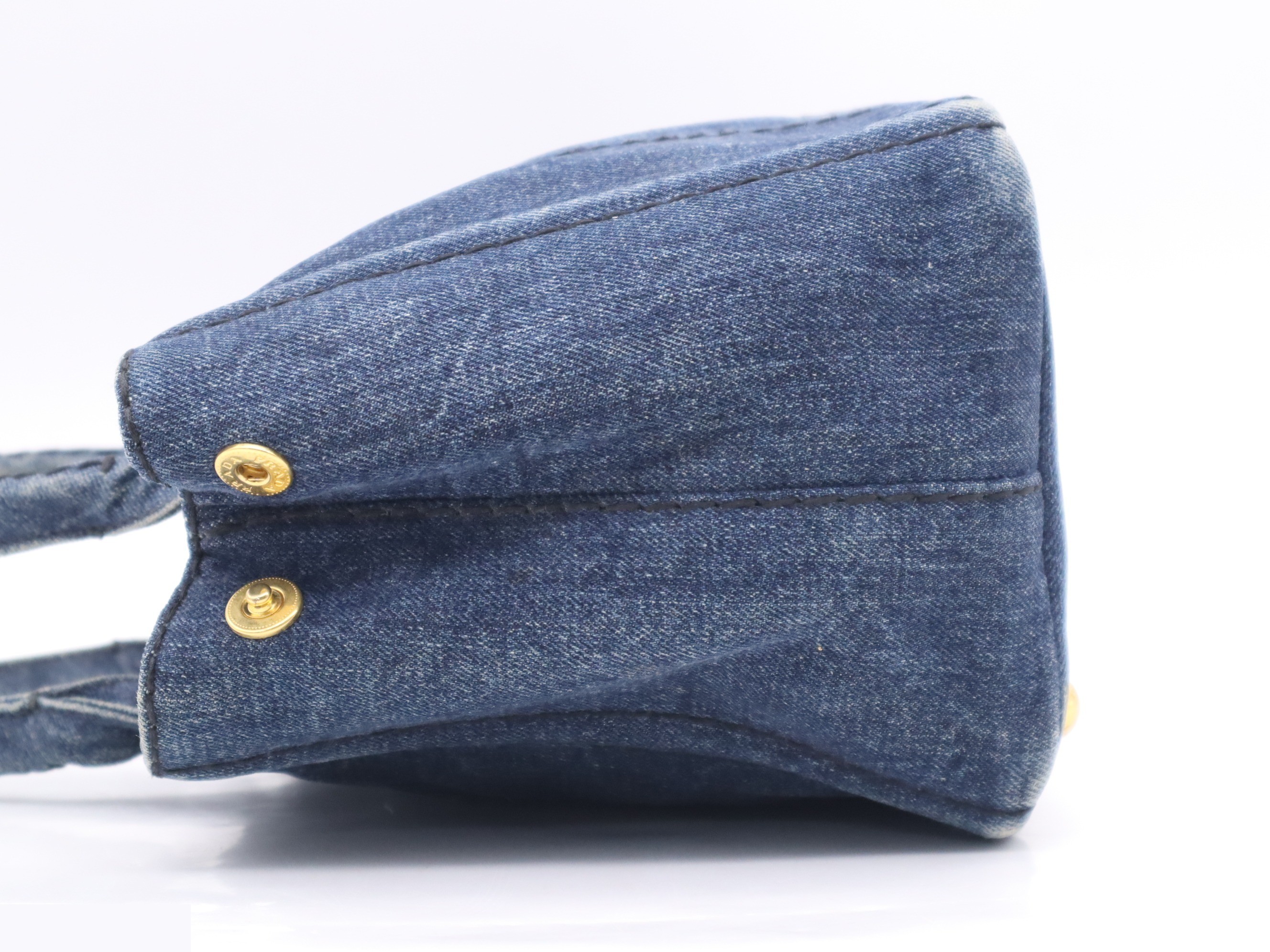 Denim Canapa Mini Tote Bag, Blue — view 3