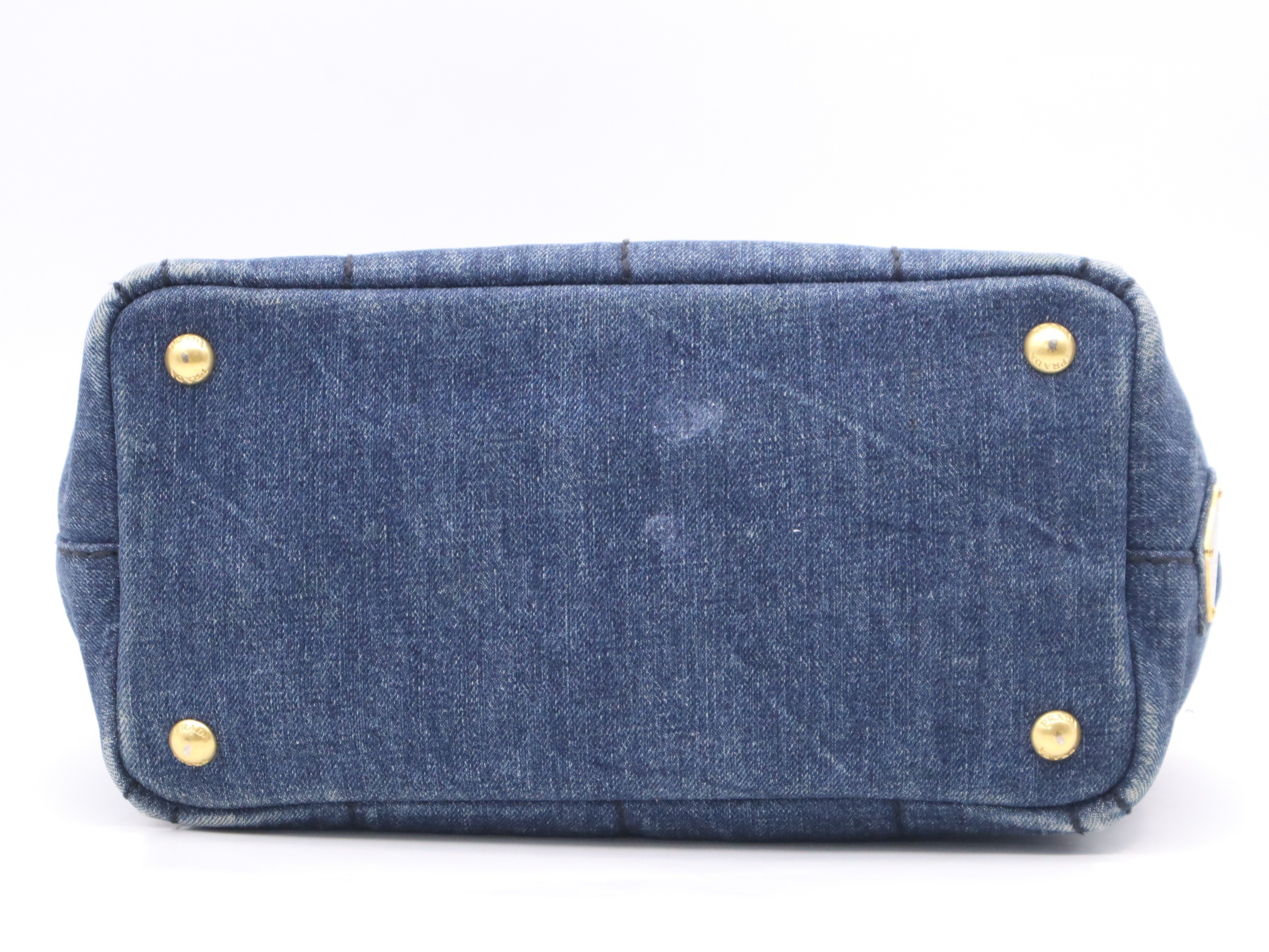 Denim Canapa Mini Tote Bag, Blue — view 4