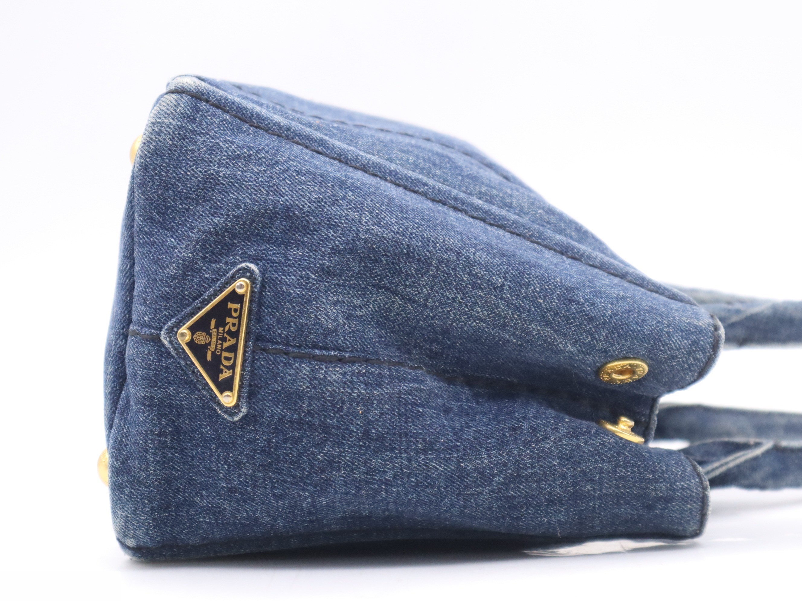 Denim Canapa Mini Tote Bag, Blue — view 5