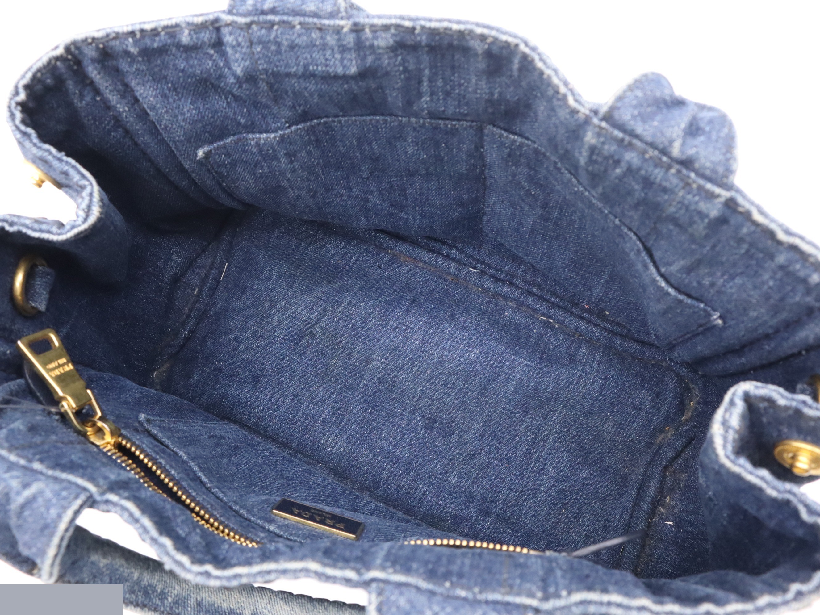 Denim Canapa Mini Tote Bag, Blue — view 7