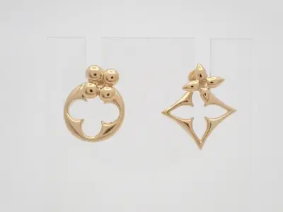 M00770 LV Flowergram Earrings, Gold GP