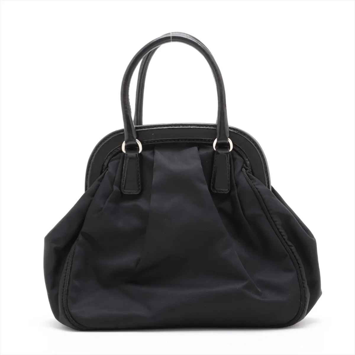 Tessuto Nylon x Leather Handbag, Black — view 2
