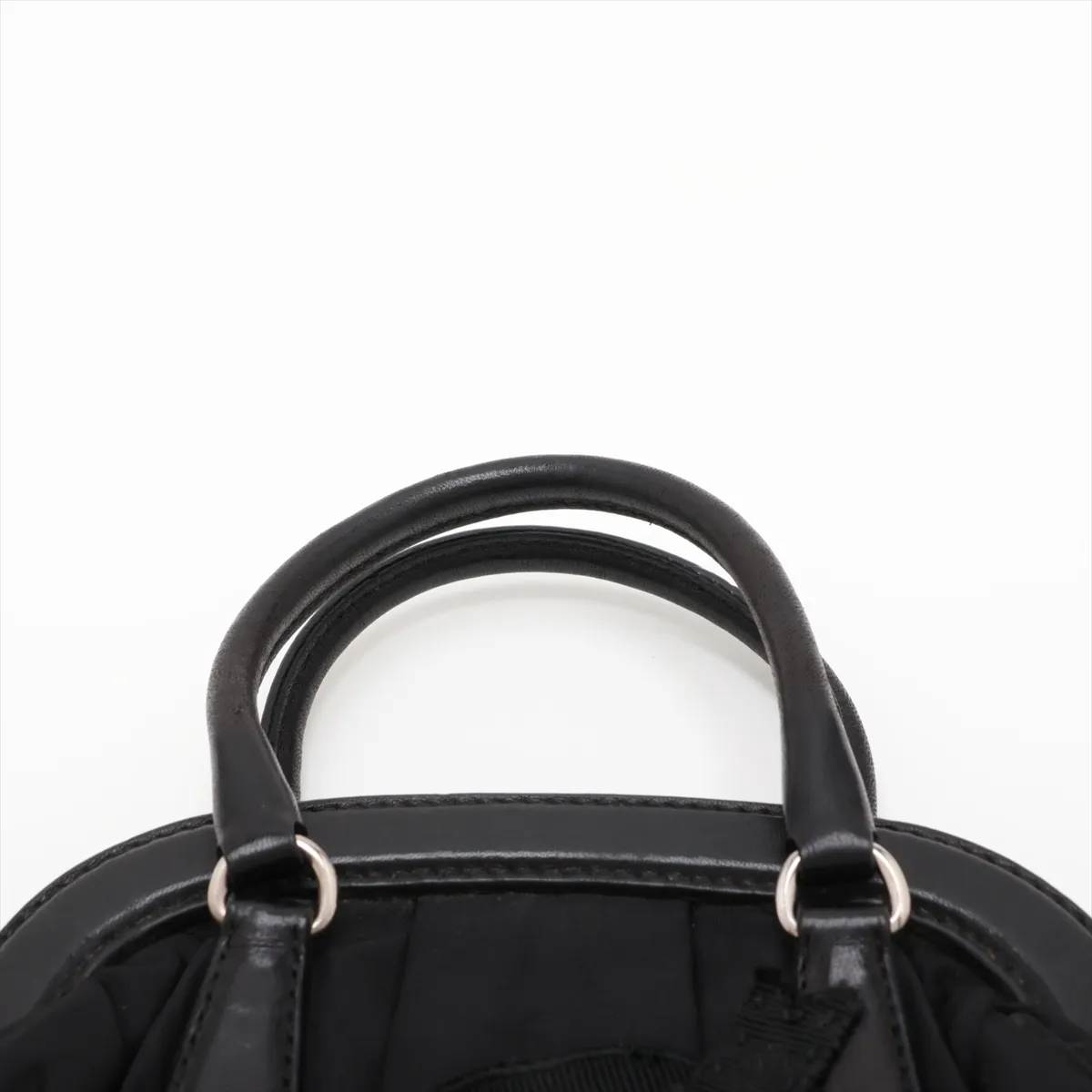 Tessuto Nylon x Leather Handbag, Black — view 6