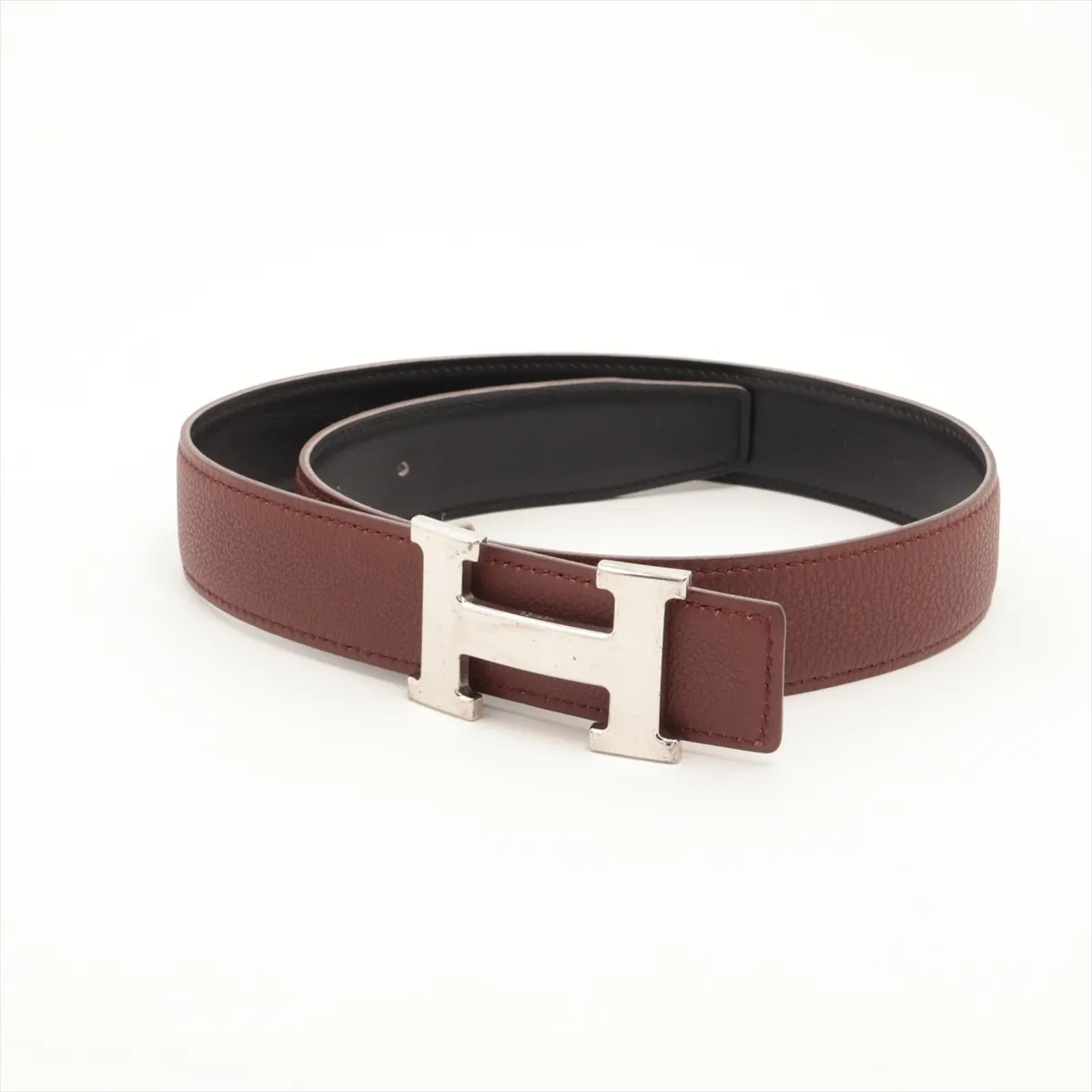 H-belt D:2000 Belt 65 Leather Black x Brown
