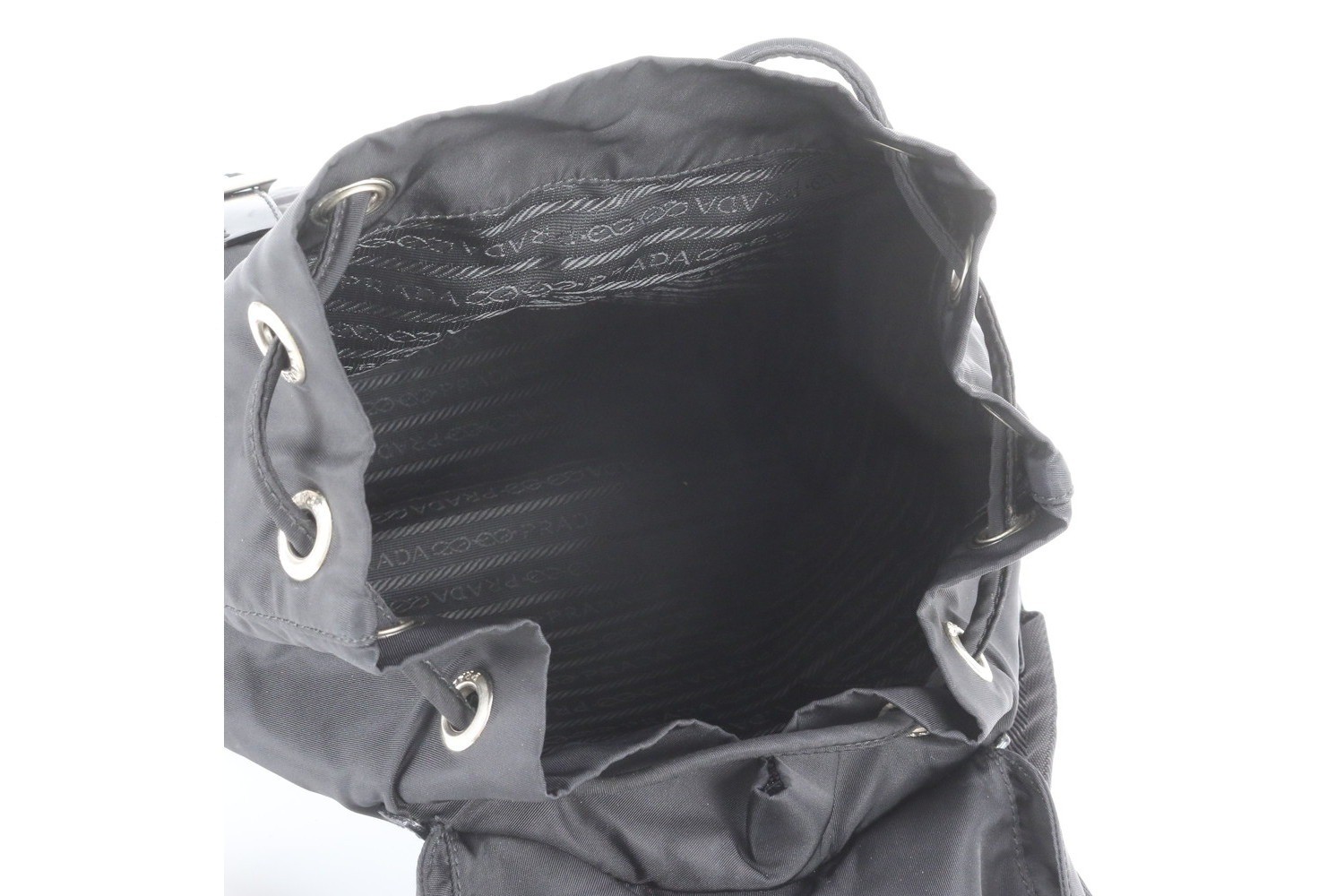 Guaranteed Tessuto Nylon Backpack with White Tag, B6677, Leather — view 7