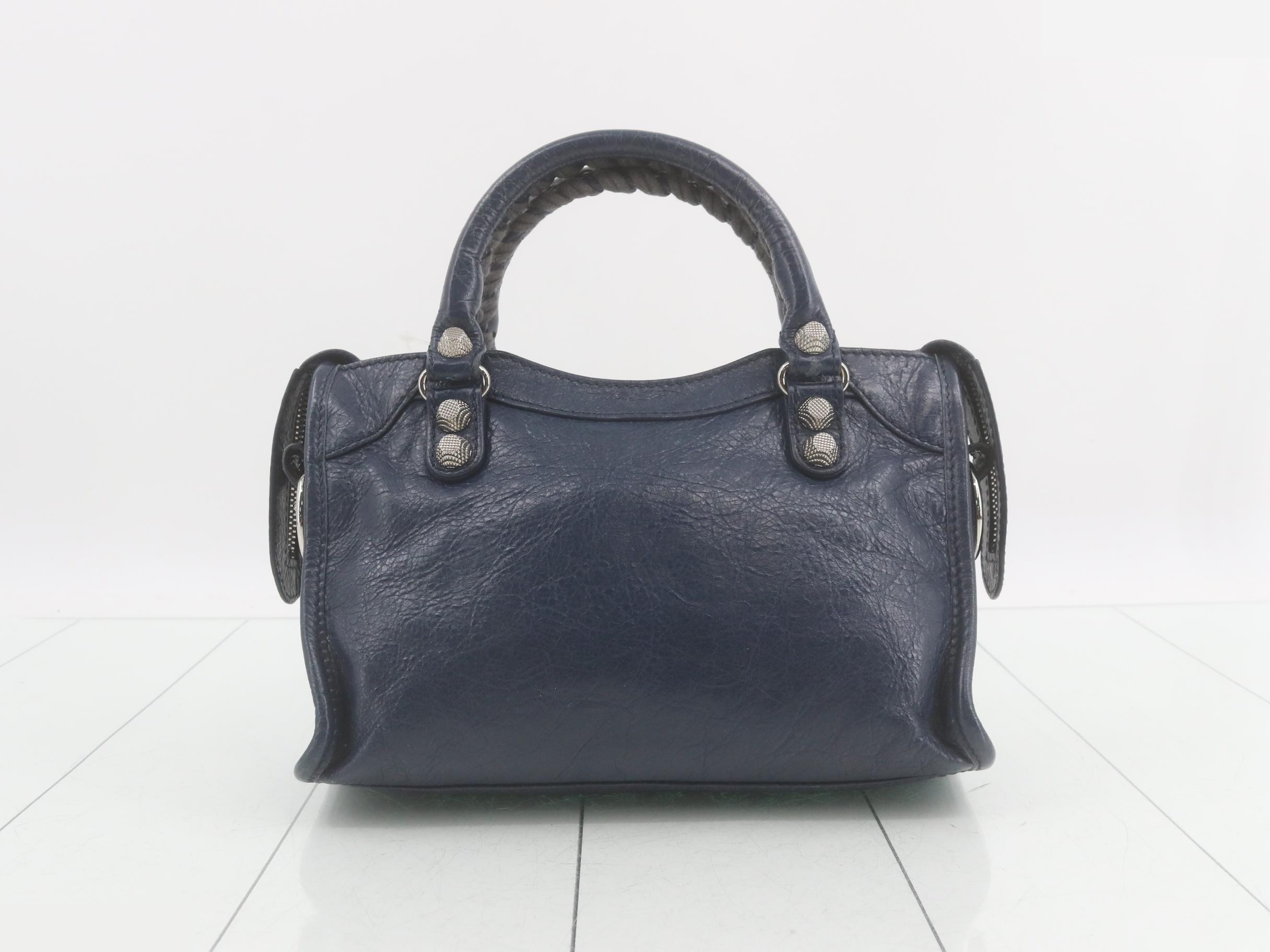 Giant City Shoulder Bag, Leather, Navy — view 2