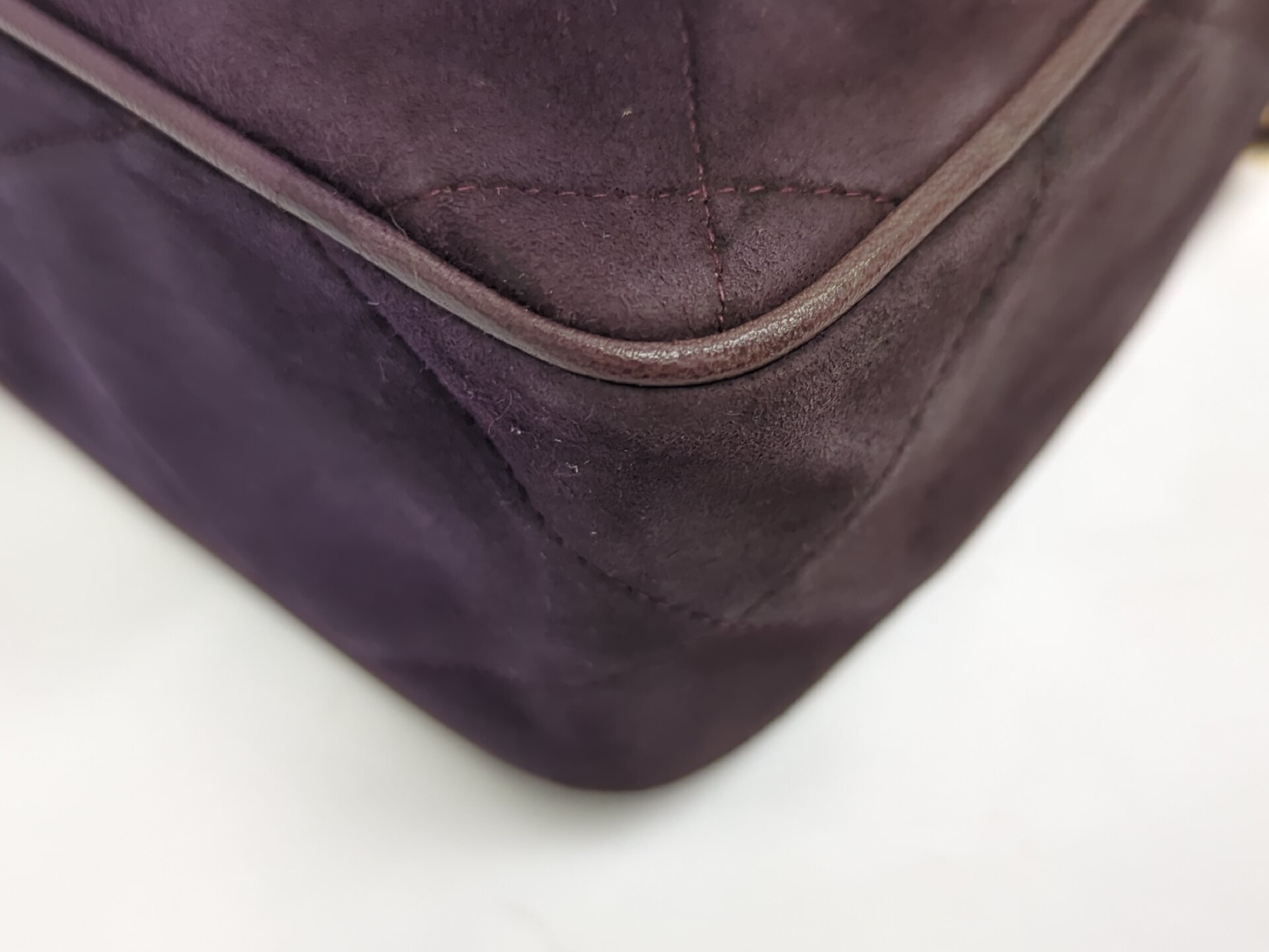 suede purple fringe chain shoulder bag (serial number 0) — view 4
