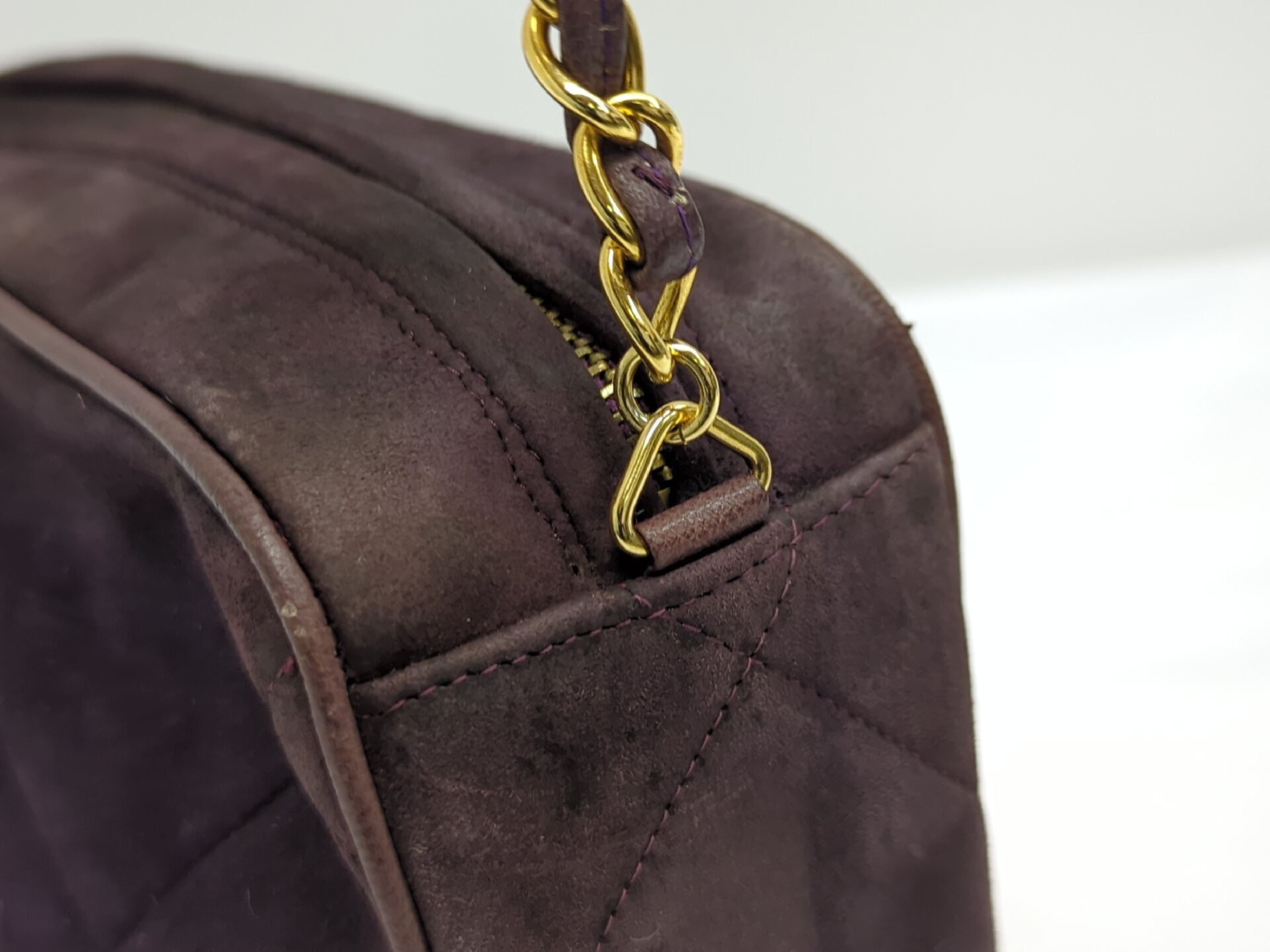 suede purple fringe chain shoulder bag (serial number 0) — view 8