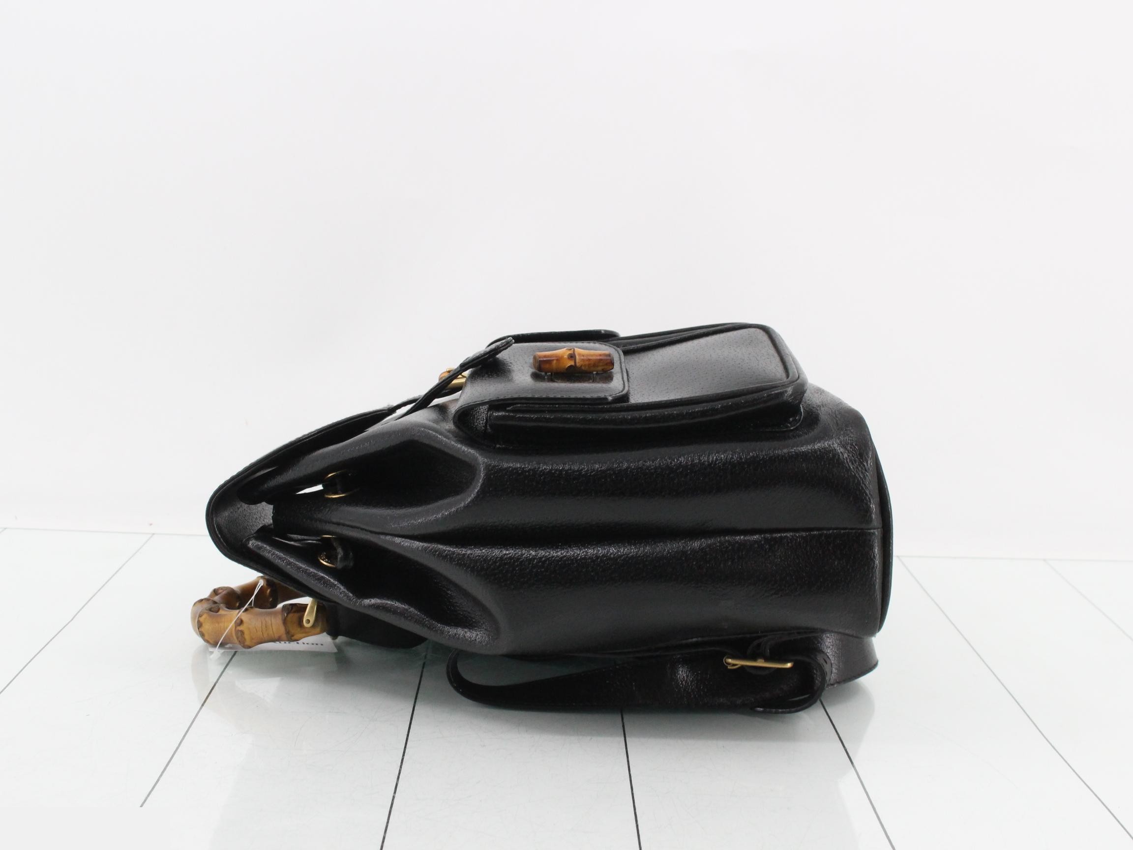 Bamboo Leather Backpack, Black — view 4
