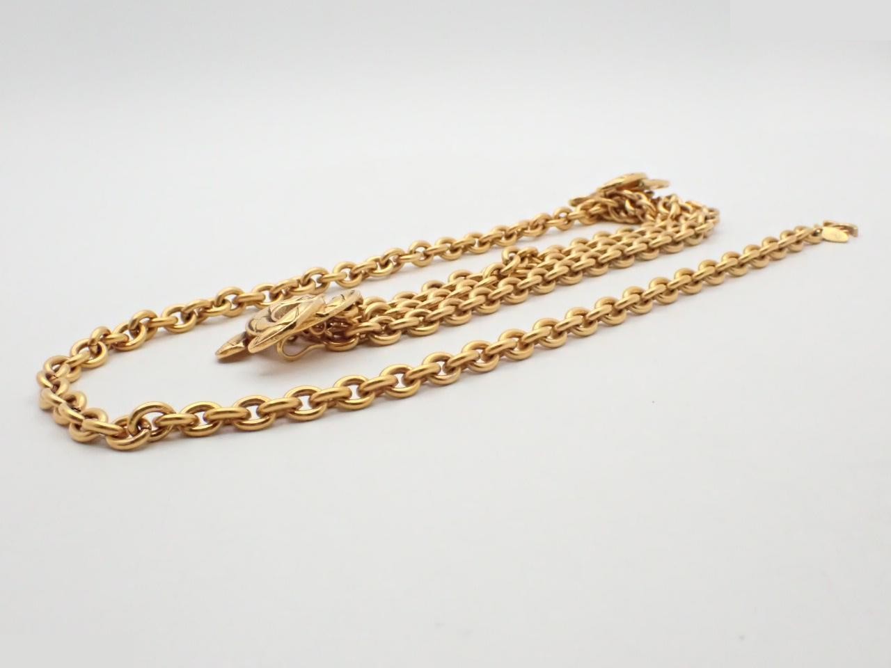 Vintage Chain Belt, Coco Mark, Gold Plated, Approx. 80cm in Length — view 2