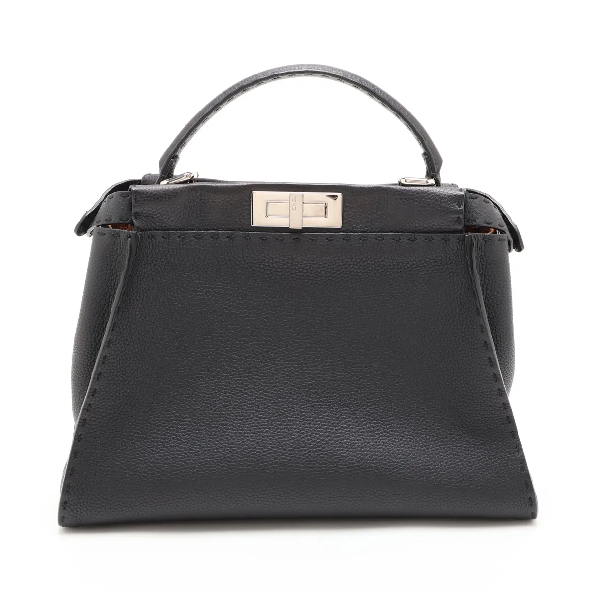 Peekaboo Regular Selleria Leather 2-Way Handbag, Black 8BN226 — view 2