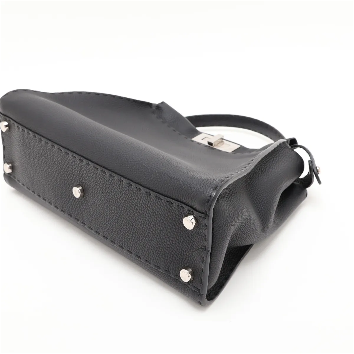 Peekaboo Regular Selleria Leather 2-Way Handbag, Black 8BN226 — view 3