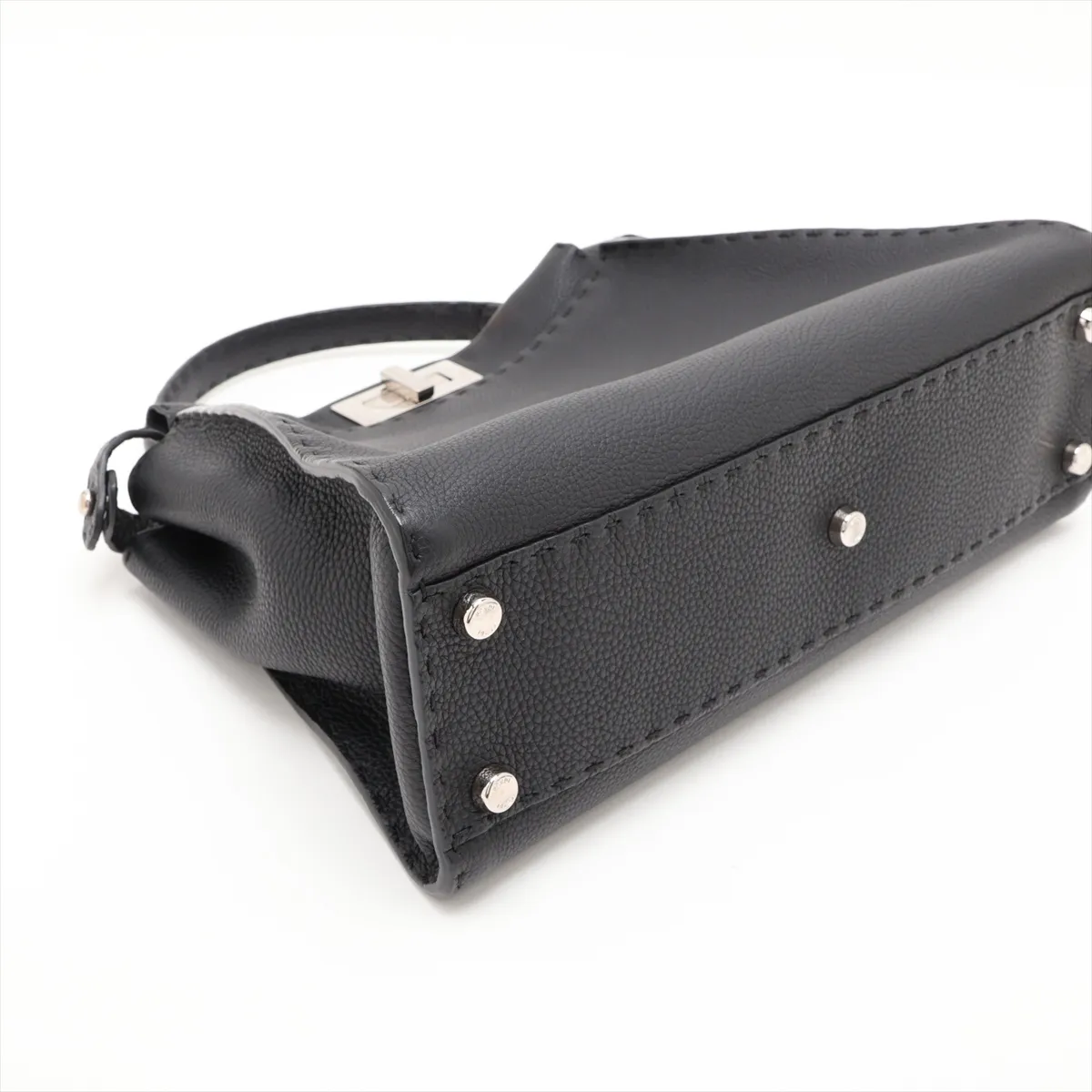 Peekaboo Regular Selleria Leather 2-Way Handbag, Black 8BN226 — view 4