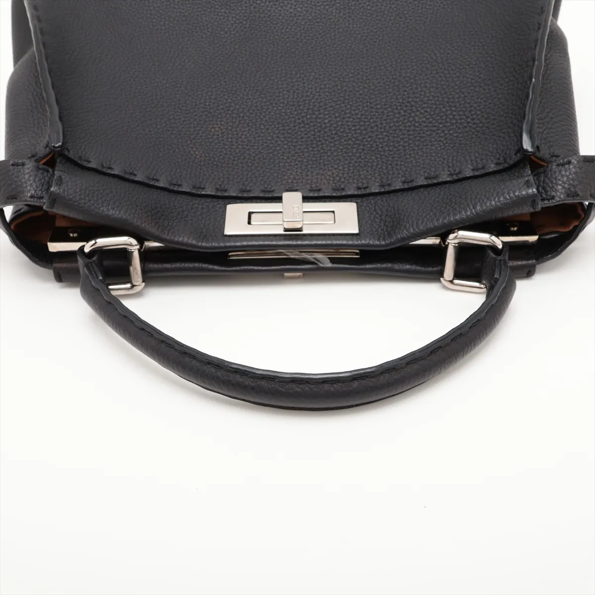 Peekaboo Regular Selleria Leather 2-Way Handbag, Black 8BN226 — view 5