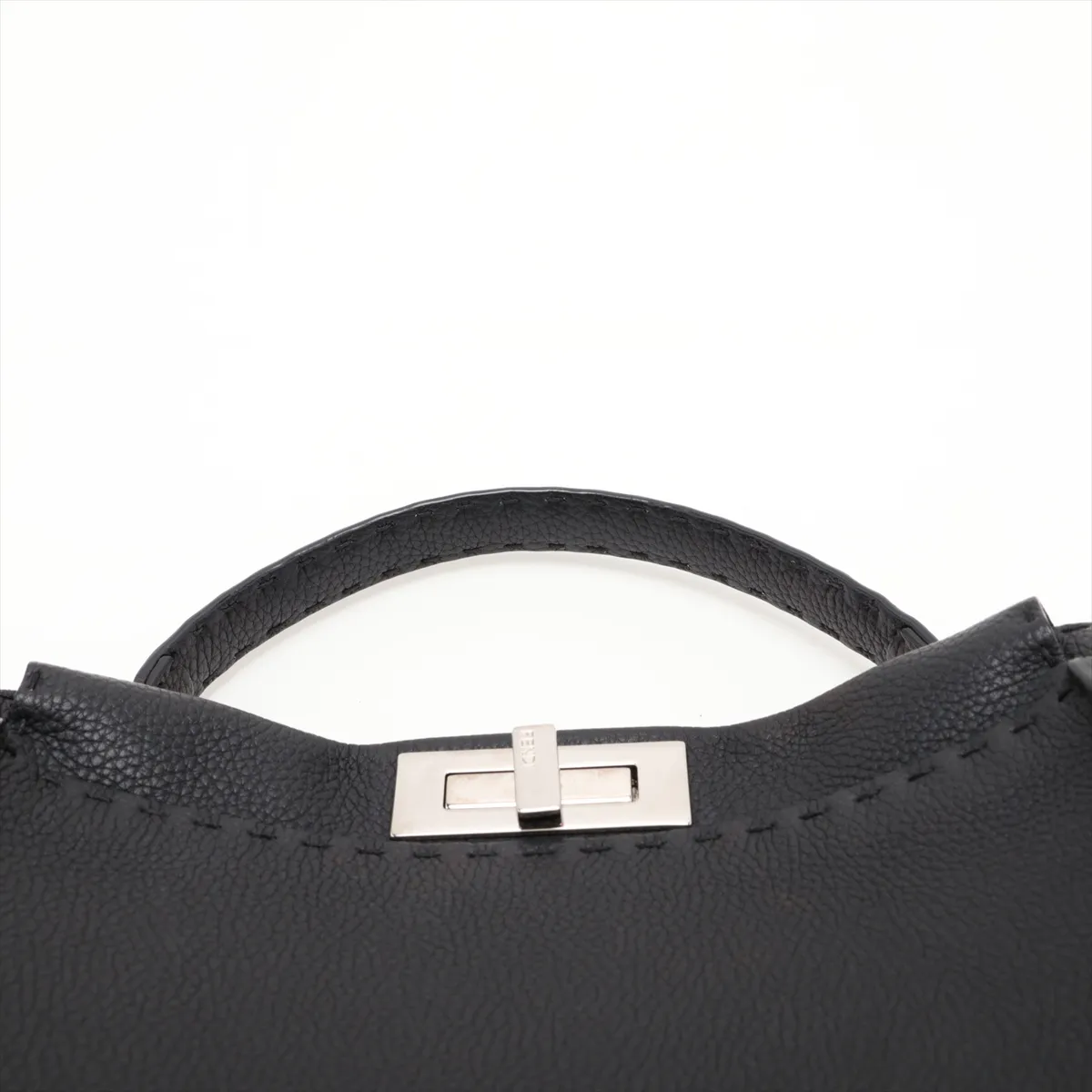Peekaboo Regular Selleria Leather 2-Way Handbag, Black 8BN226 — view 6
