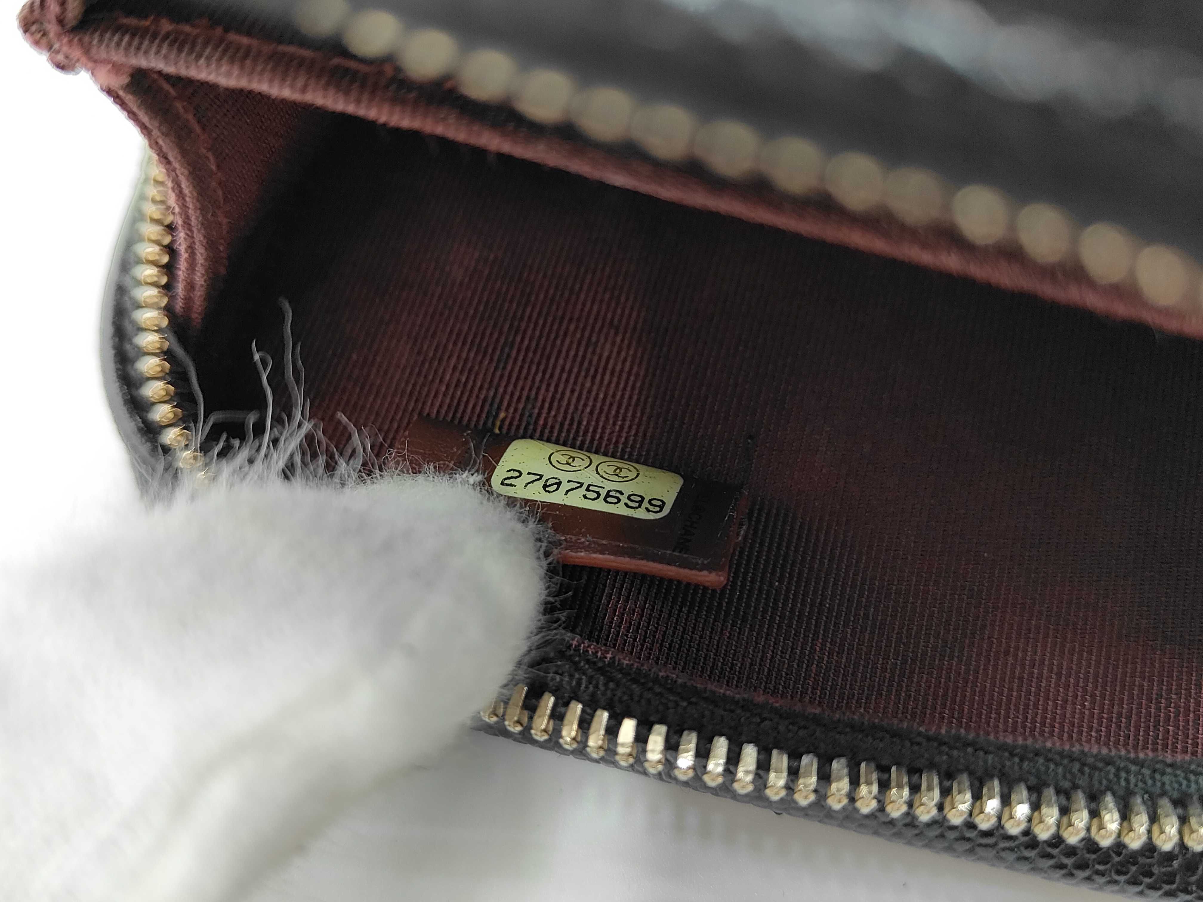Matelassé Chain Shoulder Pouch, Black Caviar Leather, Gold Hardware, Shoulder Bag — view 13