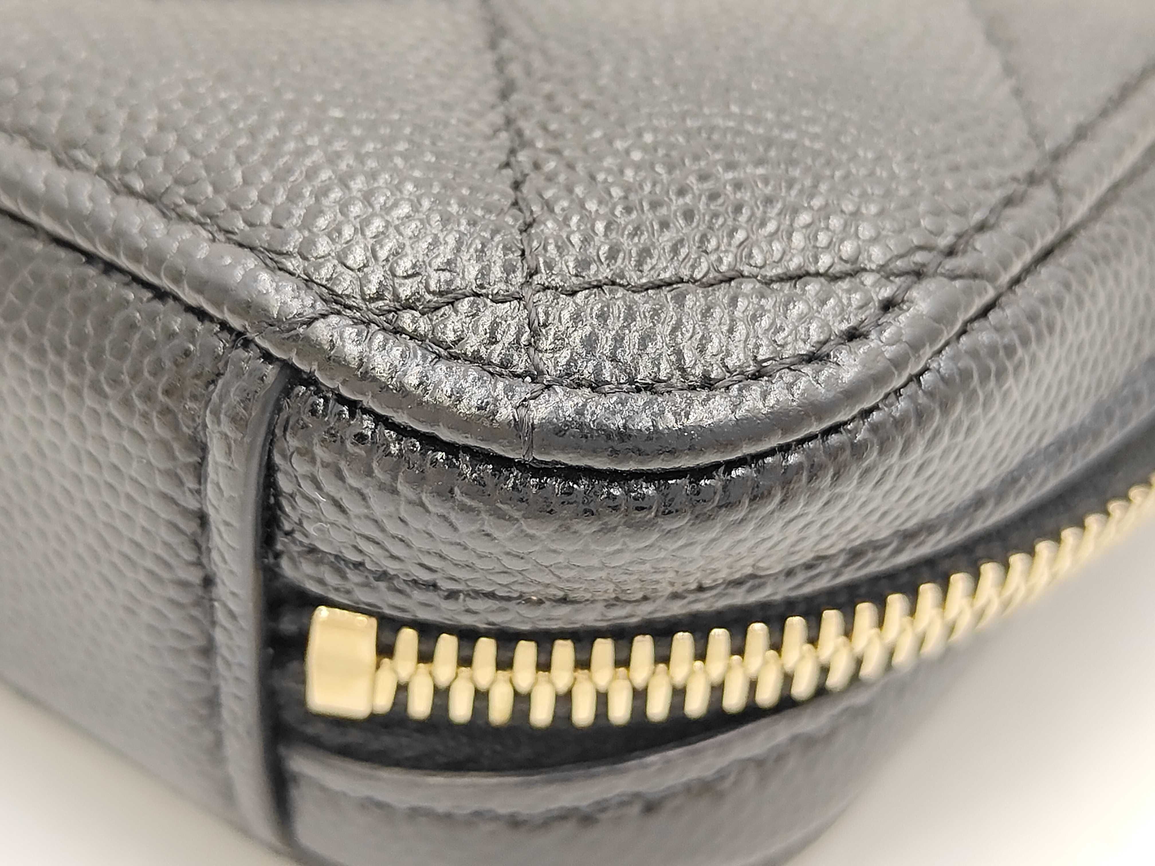 Matelassé Chain Shoulder Pouch, Black Caviar Leather, Gold Hardware, Shoulder Bag — view 7