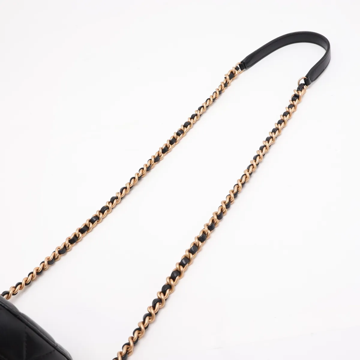 Matelassé Lambskin Chain Shoulder Bag, Black with Gold Hardware, P6EHEPL2, Random Plate — view 5