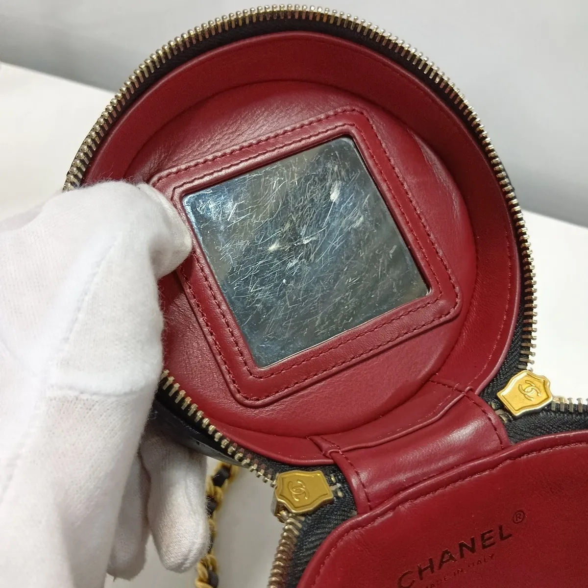 Matelassé Lambskin Chain Shoulder Bag, Black with Gold Hardware, P6EHEPL2, Random Plate — view 8