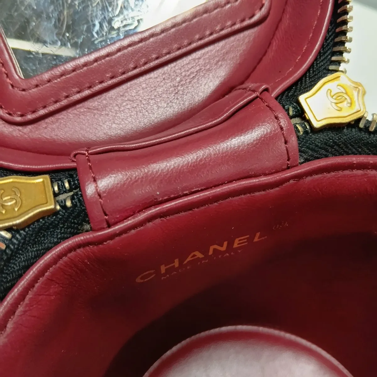 Matelassé Lambskin Chain Shoulder Bag, Black with Gold Hardware, P6EHEPL2, Random Plate — view 9