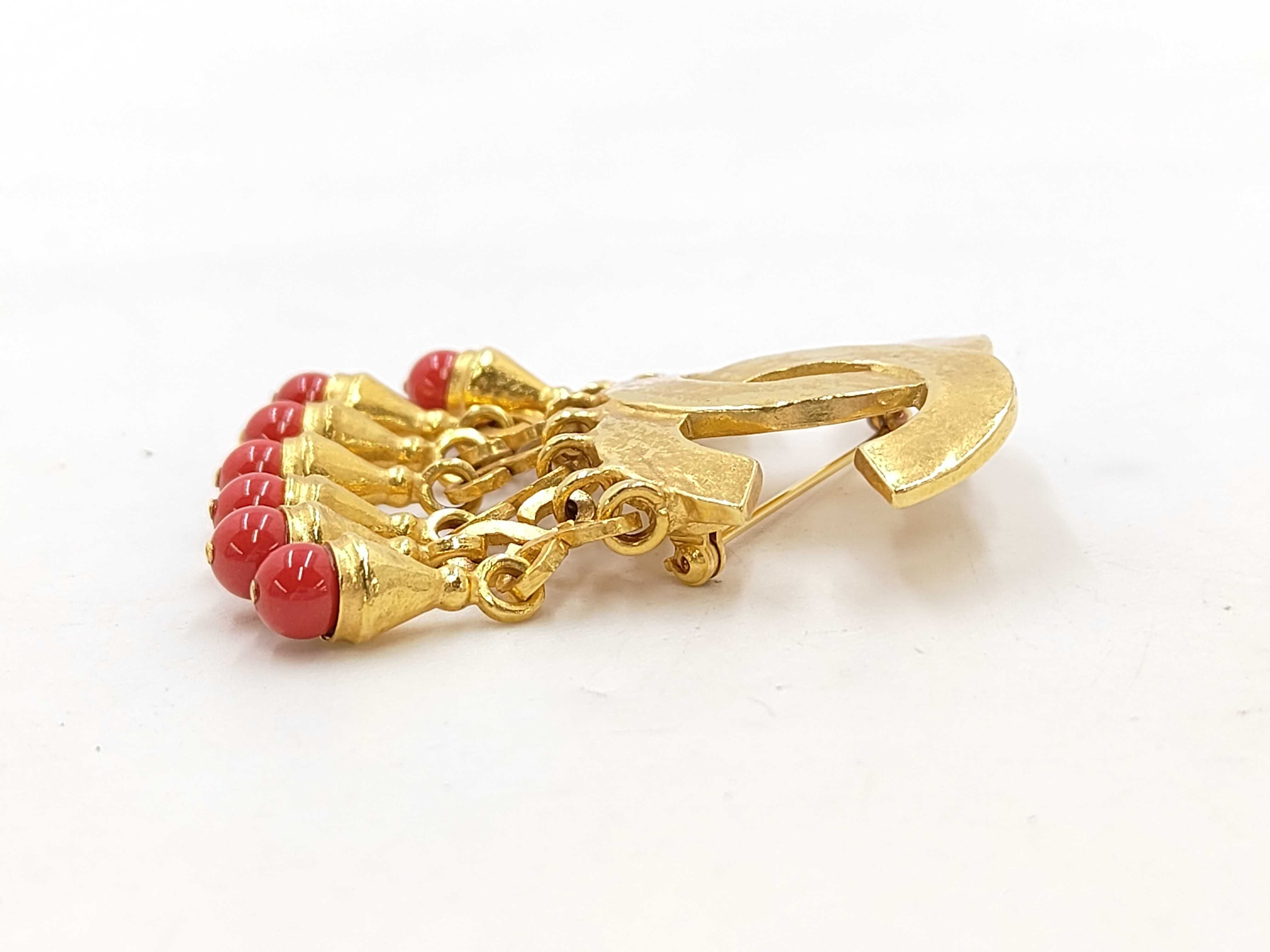 Brooch, Coco Mark, Gold x Red, 97P Brooch — view 2