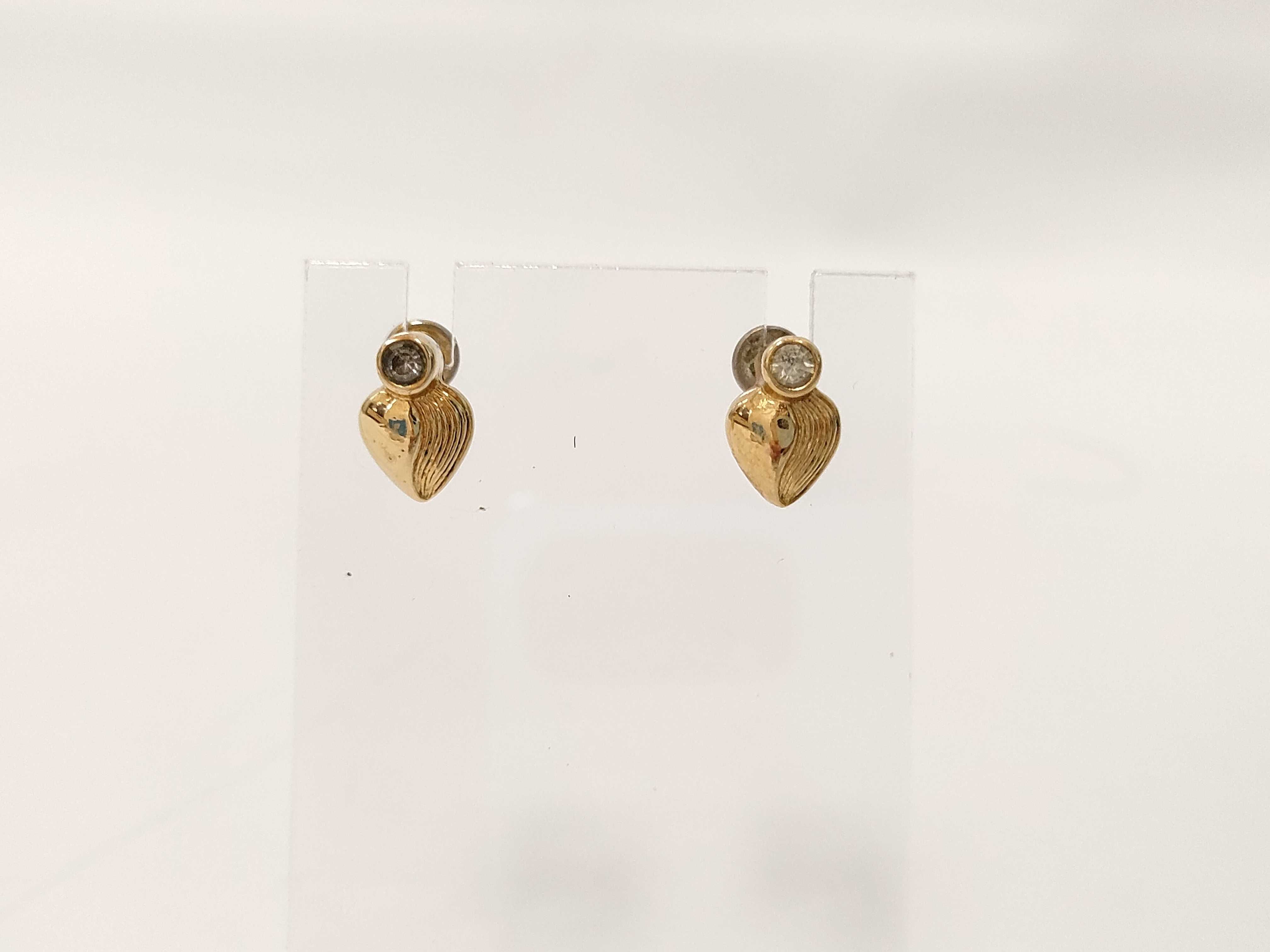 Christian Earrings, Heart Motif, Gold Earrings
