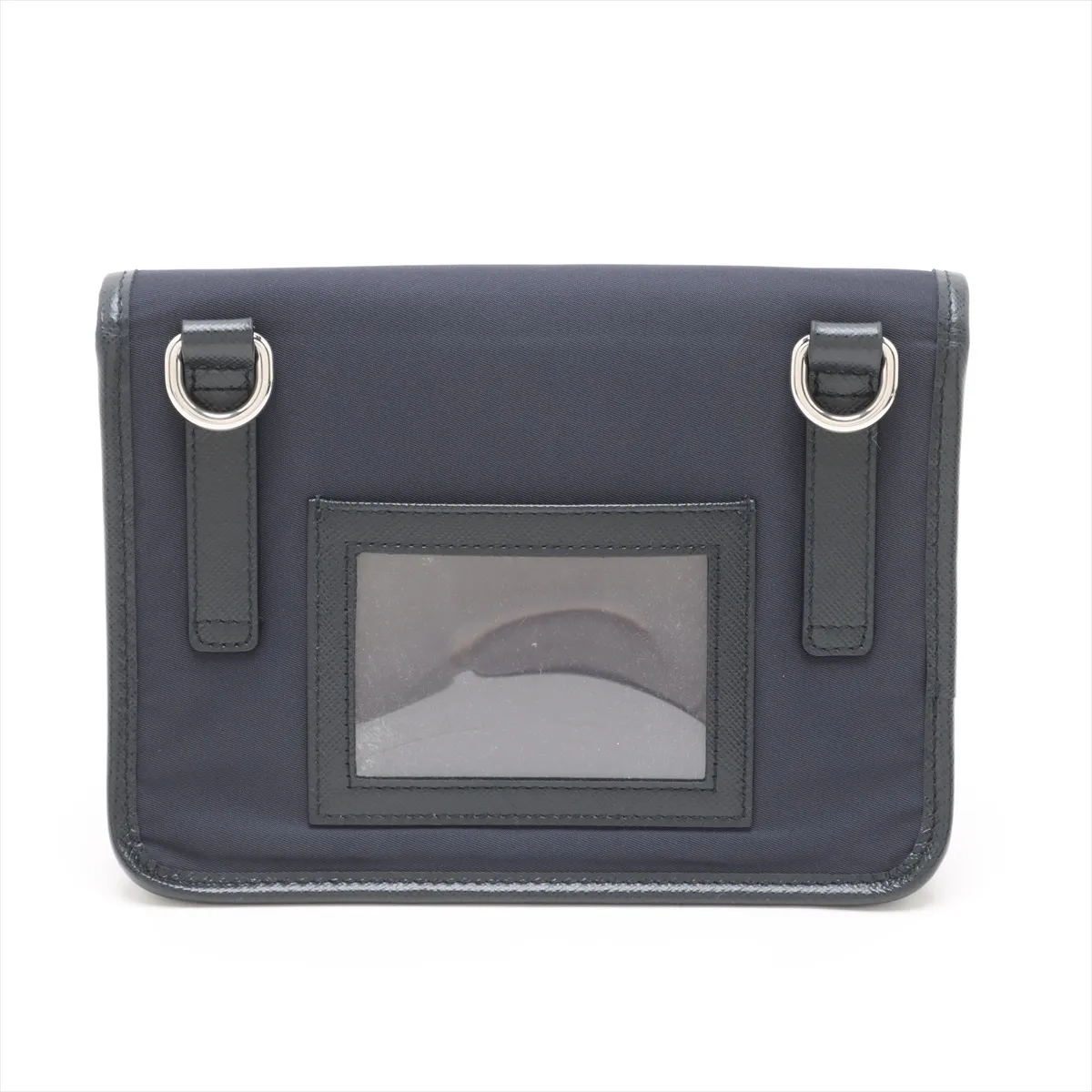 Tessuto Nylon x Leather Shoulder Bag Navy — view 2