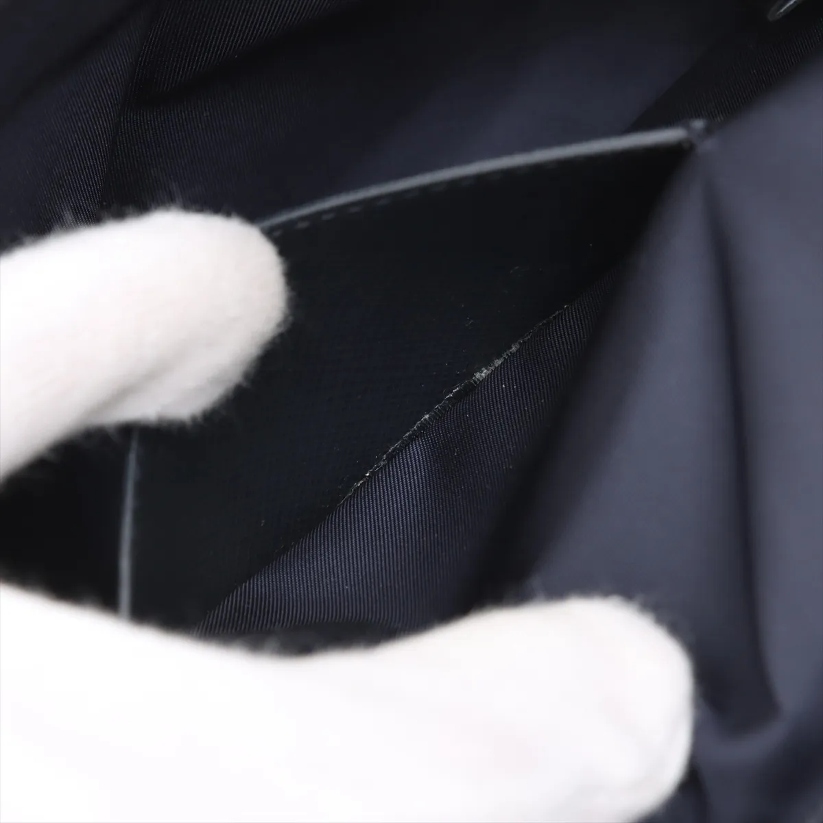 Tessuto Nylon x Leather Shoulder Bag Navy — view 7