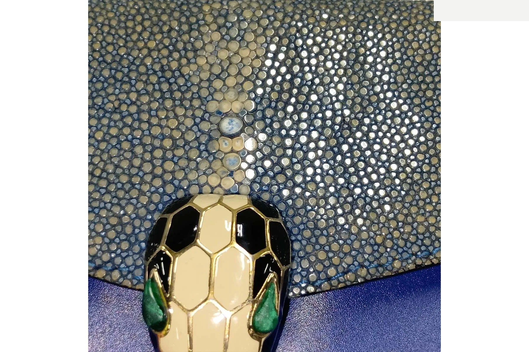 Serpenti Stingray Leather Shoulder Bag — view 12