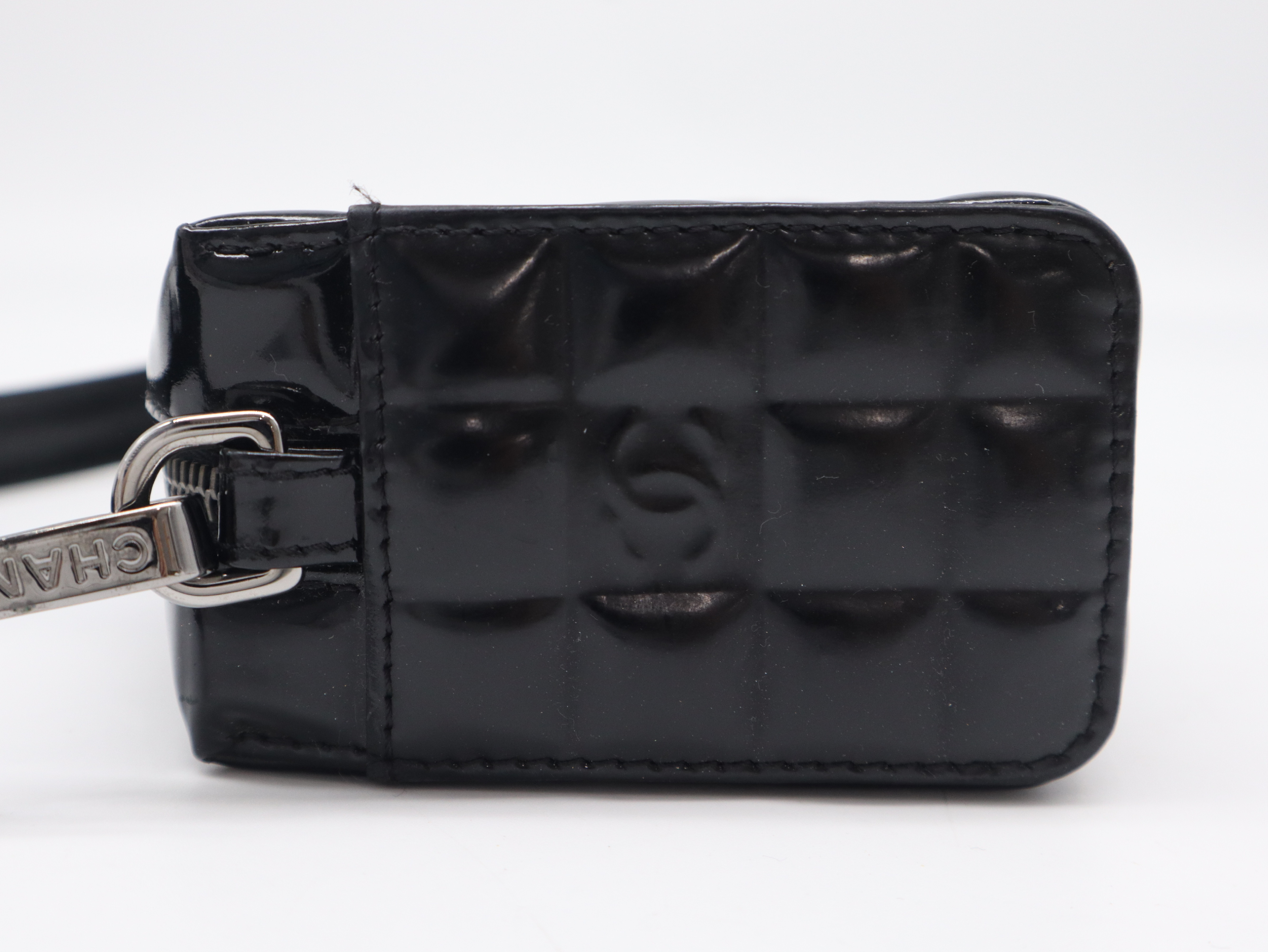 Patent Leather Chocolate Bar Shoulder Bag, Black, Seal 8388821 Shoulder Bag — view 3