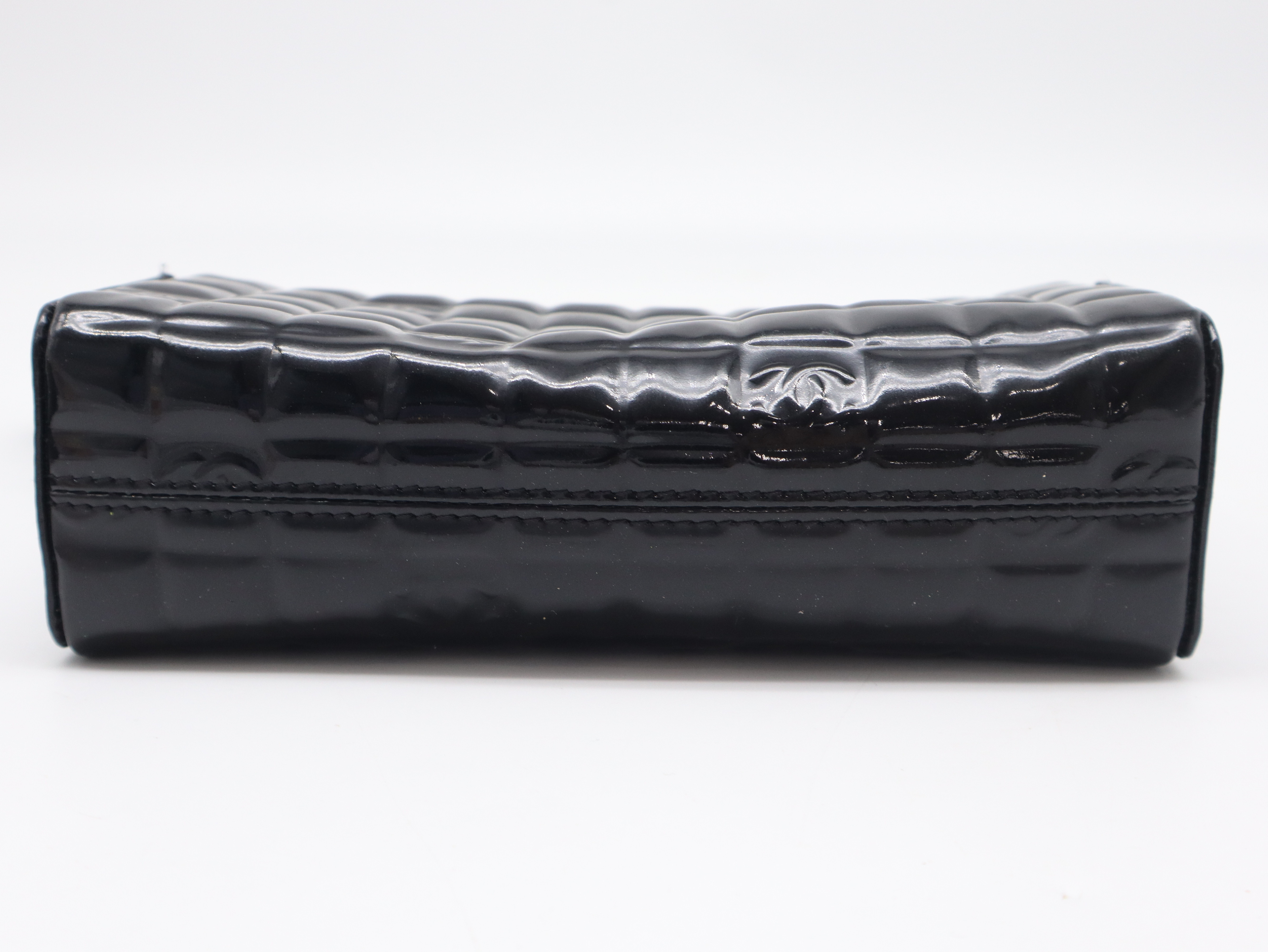Patent Leather Chocolate Bar Shoulder Bag, Black, Seal 8388821 Shoulder Bag — view 5
