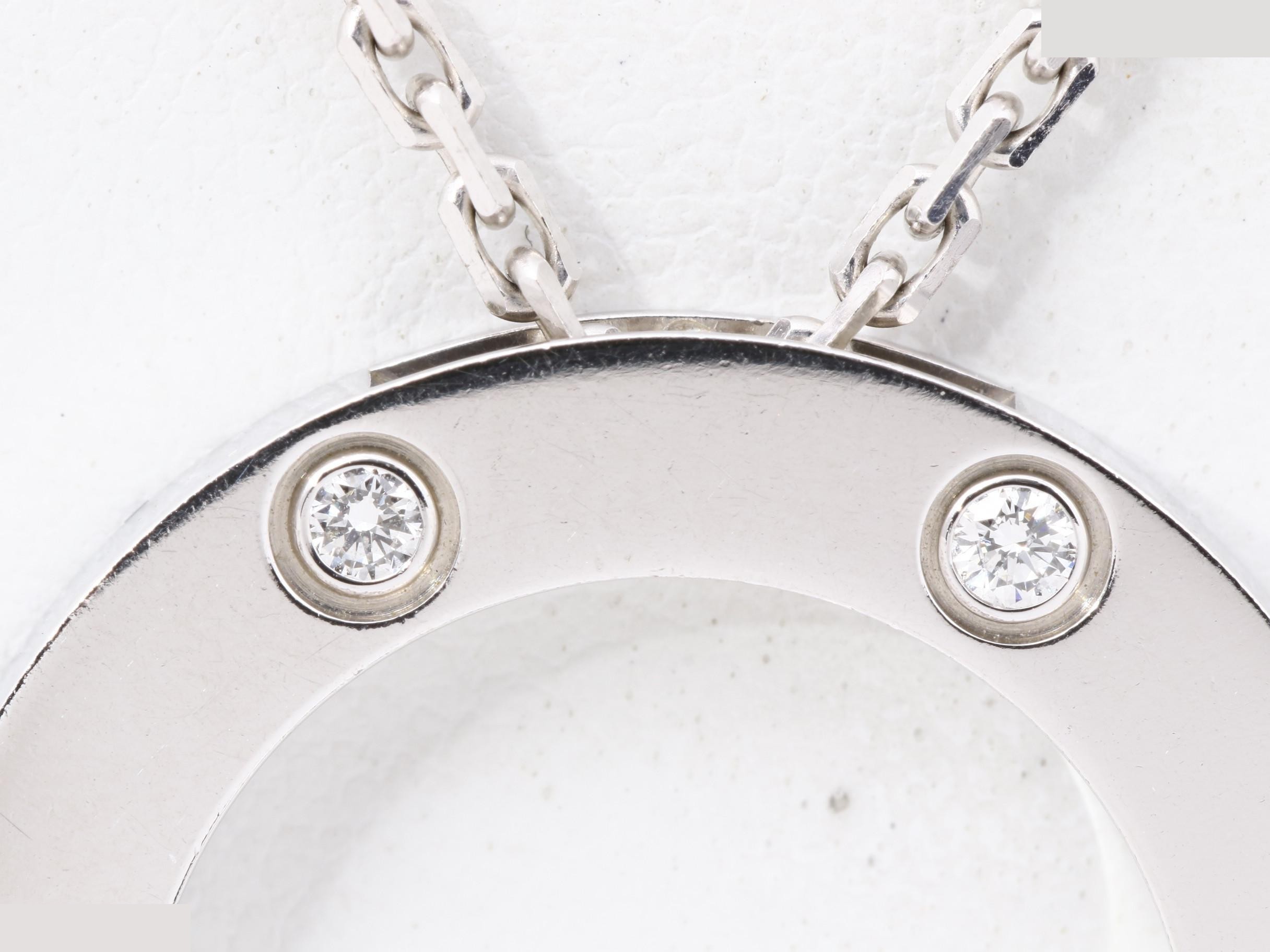 Love Necklace, Full Diamond Necklace, K18WG, 14g, Chain approx. 42cm — view 2
